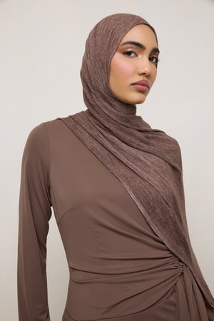 Modal Crinkle Hijab - Mocha