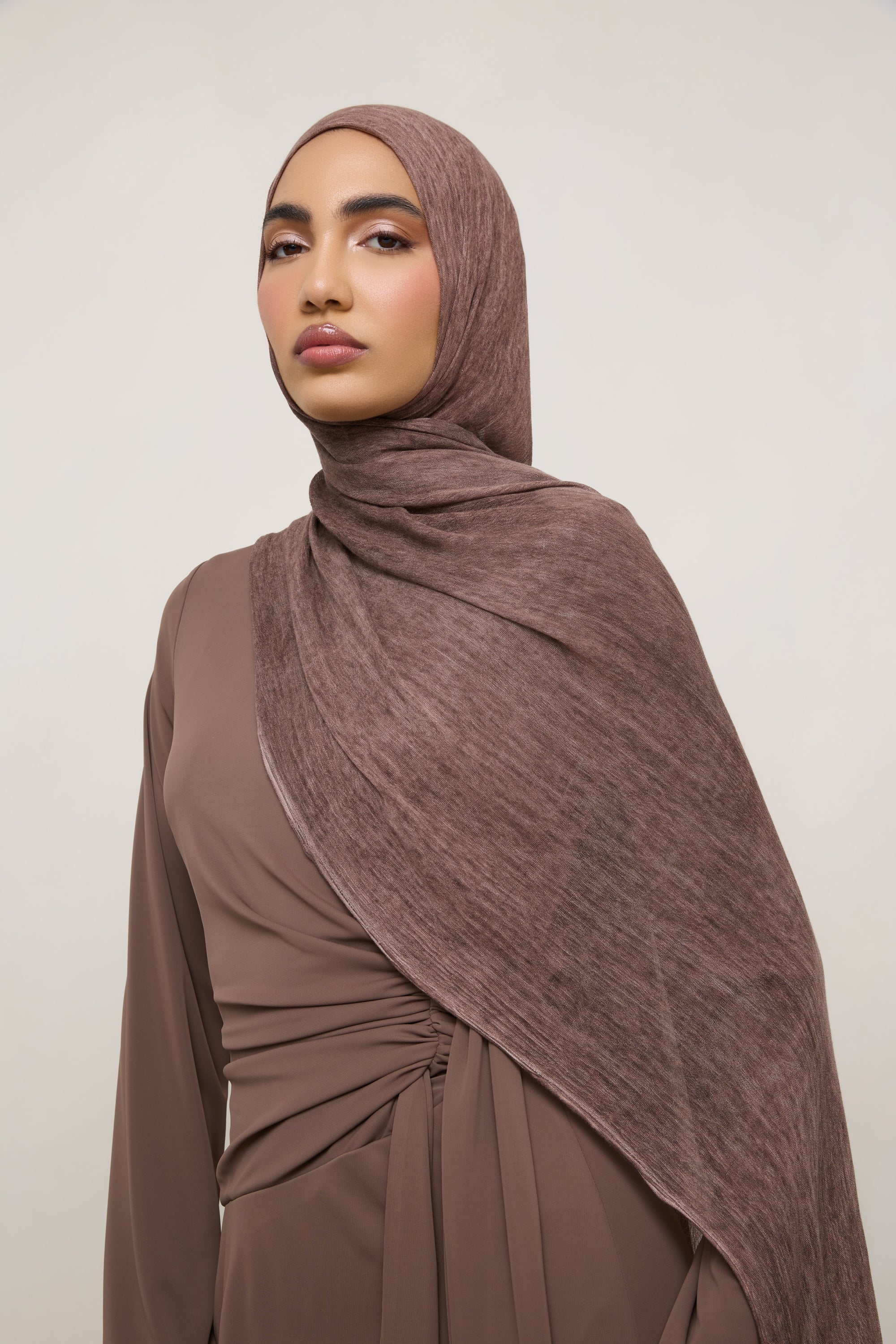 Modal Crinkle Hijab - Mocha Hijabs Veiled 