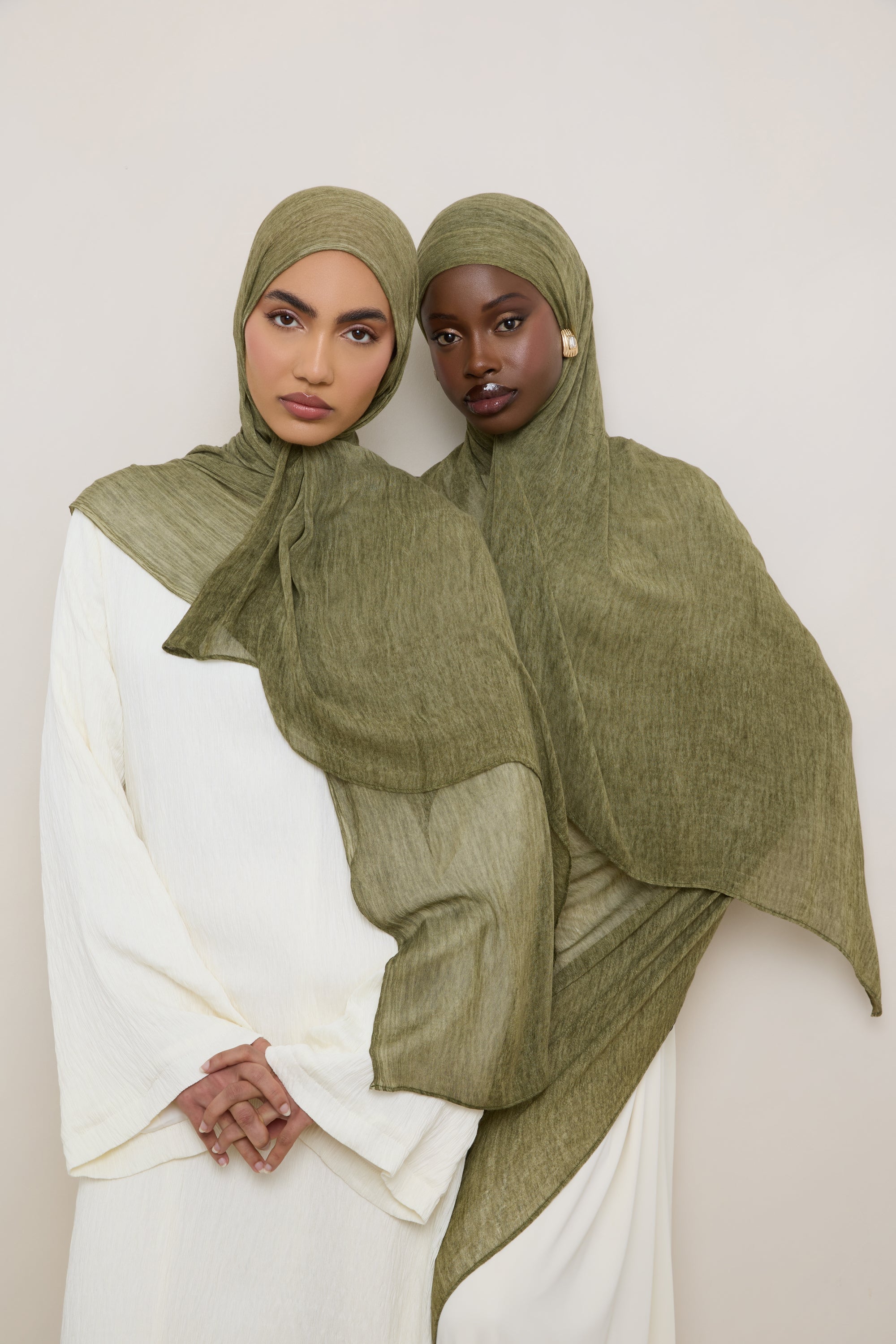 Modal Crinkle Hijab - Moss Hijabs Veiled 