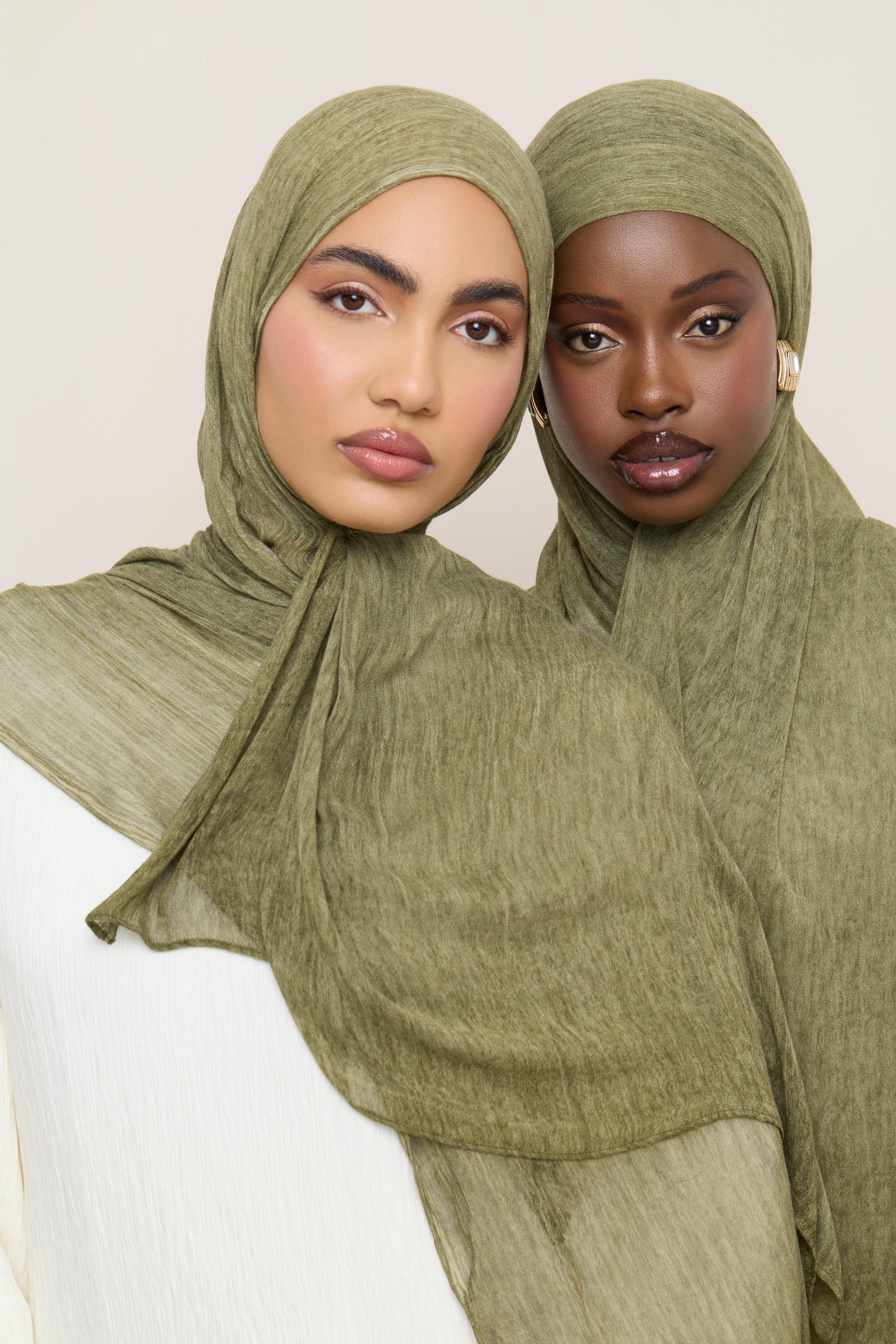 Modal Crinkle Hijab - Moss Hijabs Veiled 