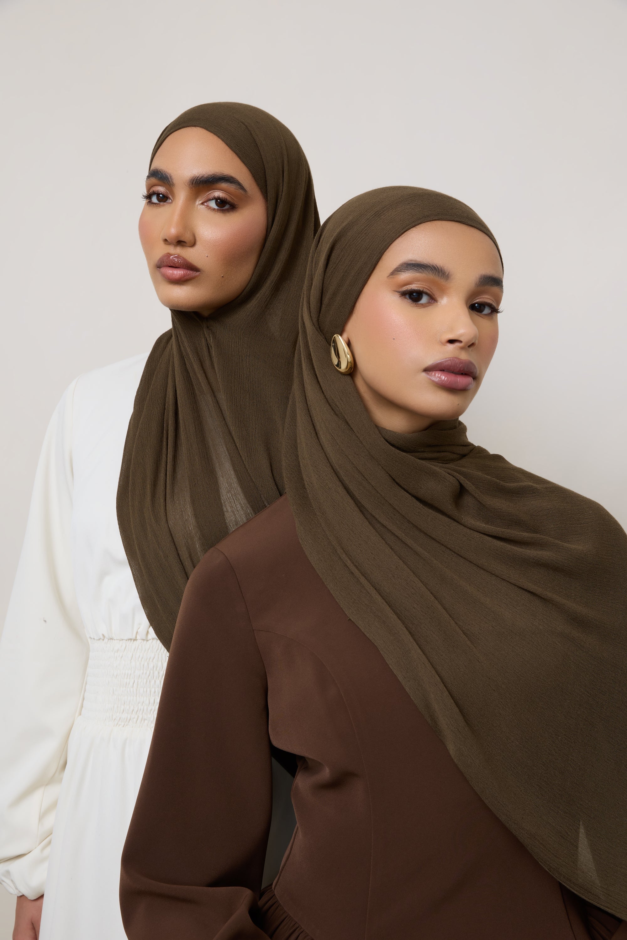 Modal Crinkle Hijab - Olive Hijabs Veiled 