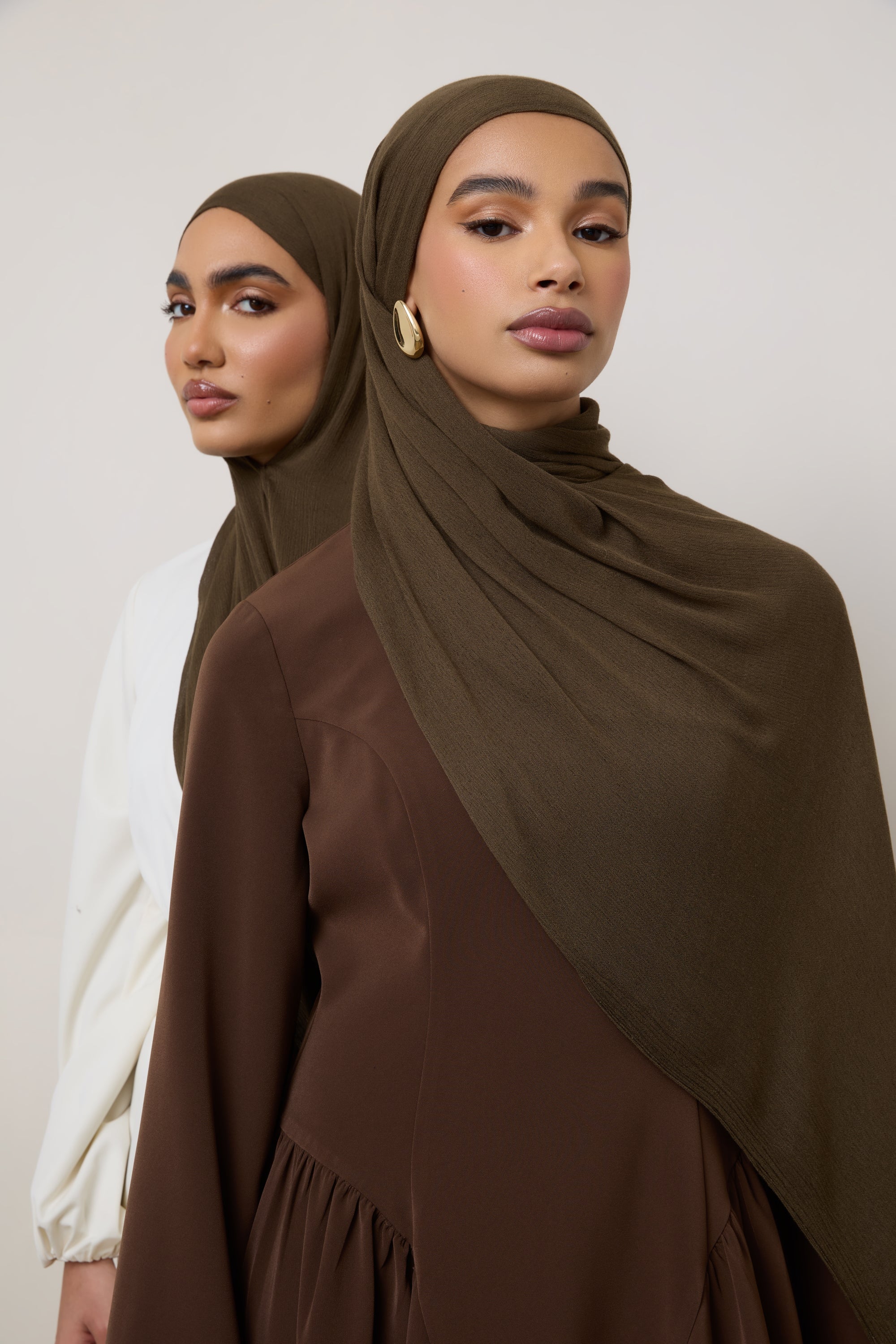 Modal Crinkle Hijab - Olive Hijabs Veiled 