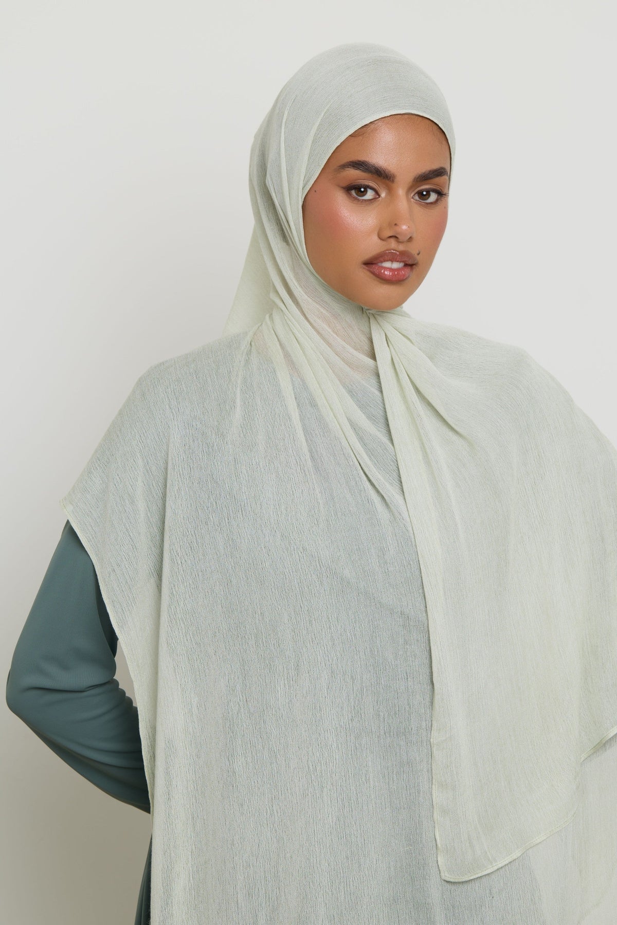 Modal Crinkle Hijab - Pistachio Hijabs Veiled 