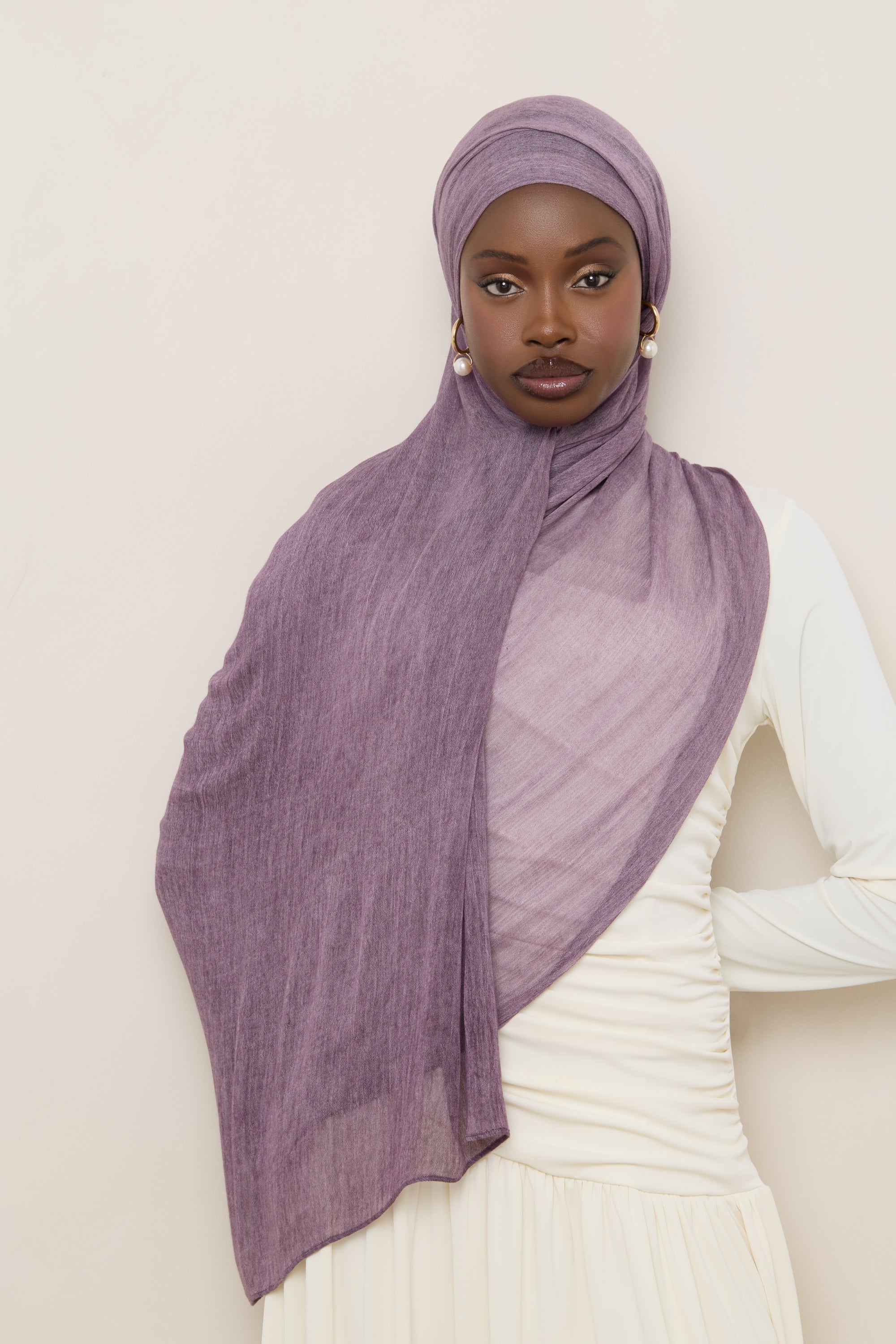 Modal Crinkle Hijab - Plum Hijabs Veiled 