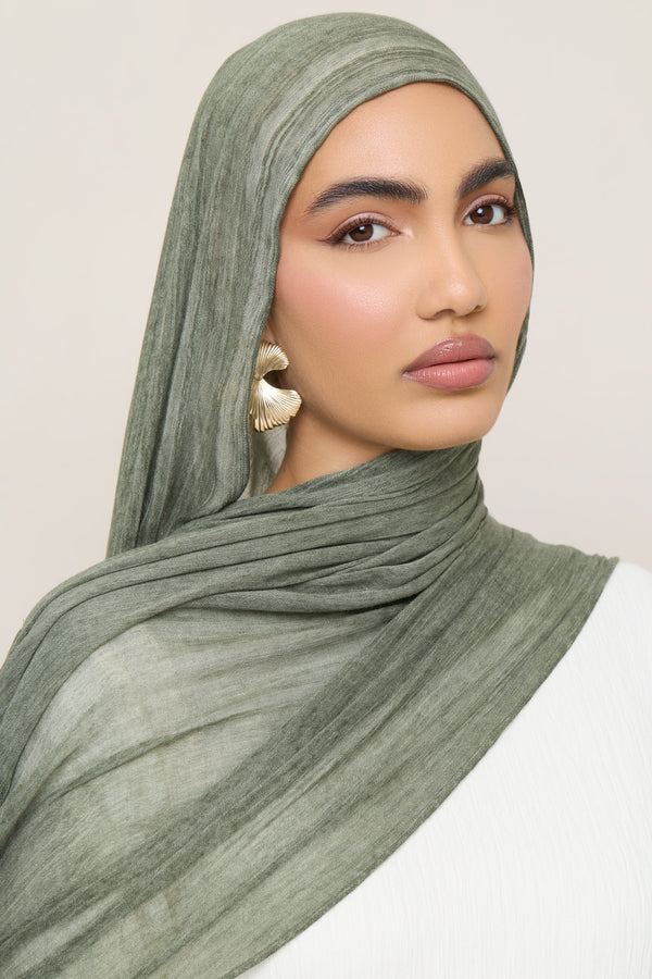 Modal Crinkle Hijab - Sage Hijabs Veiled 