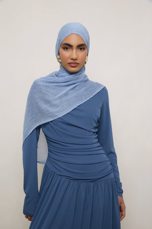 Modal Crinkle Hijab - Sky