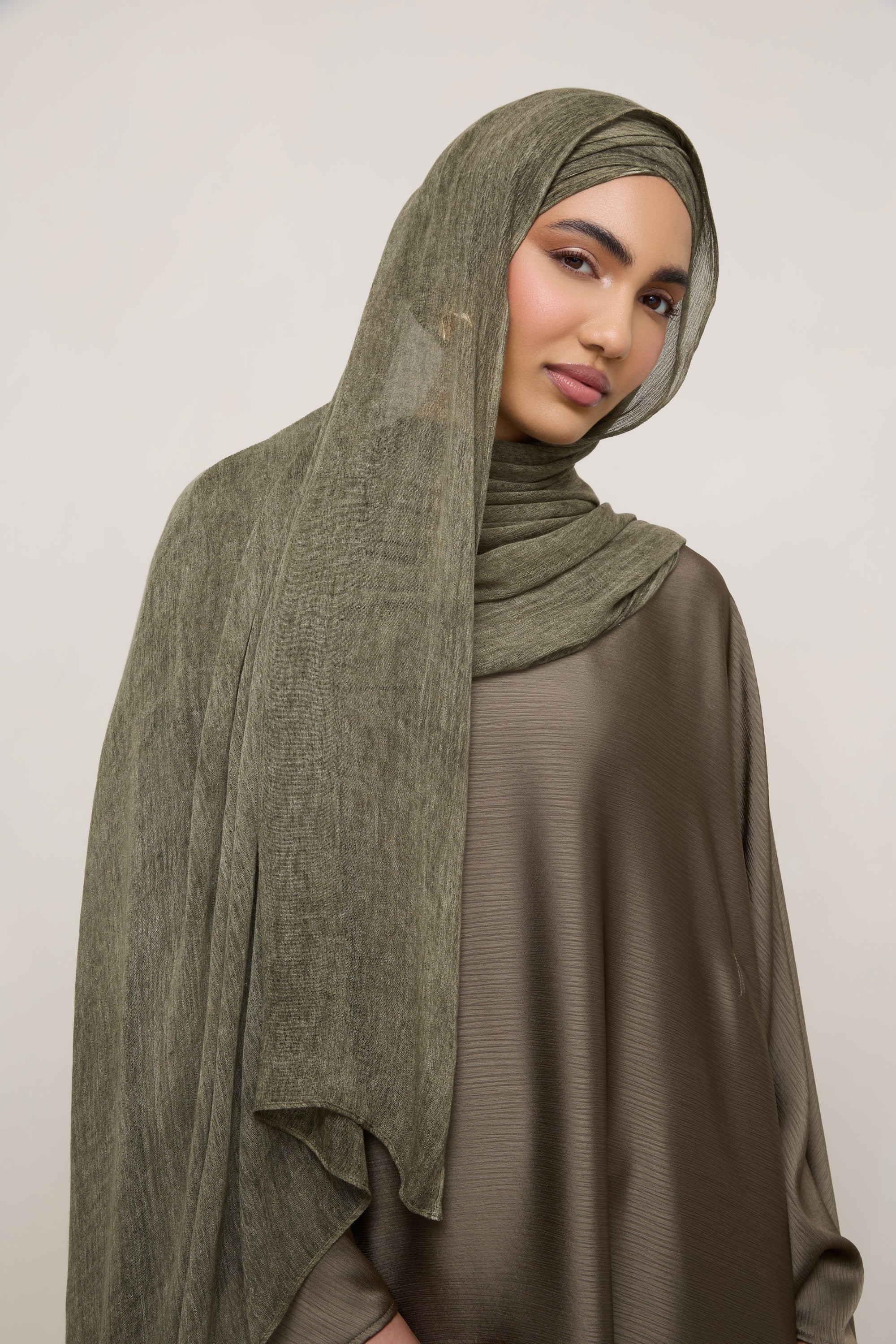 Modal Crinkle Hijab - Thyme Hijabs Veiled 