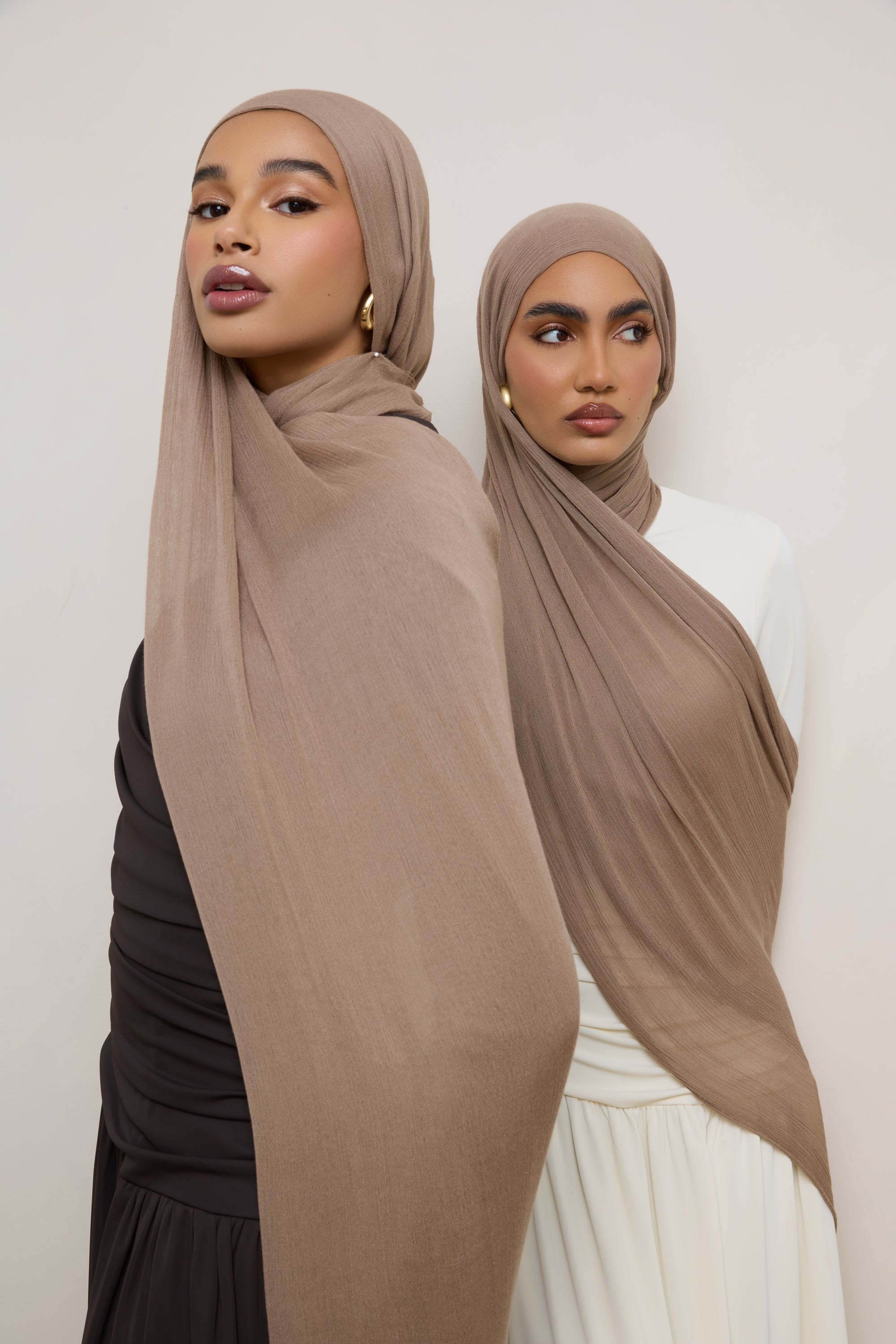 Modal Crinkle Hijab - Truffle Hijabs Veiled 