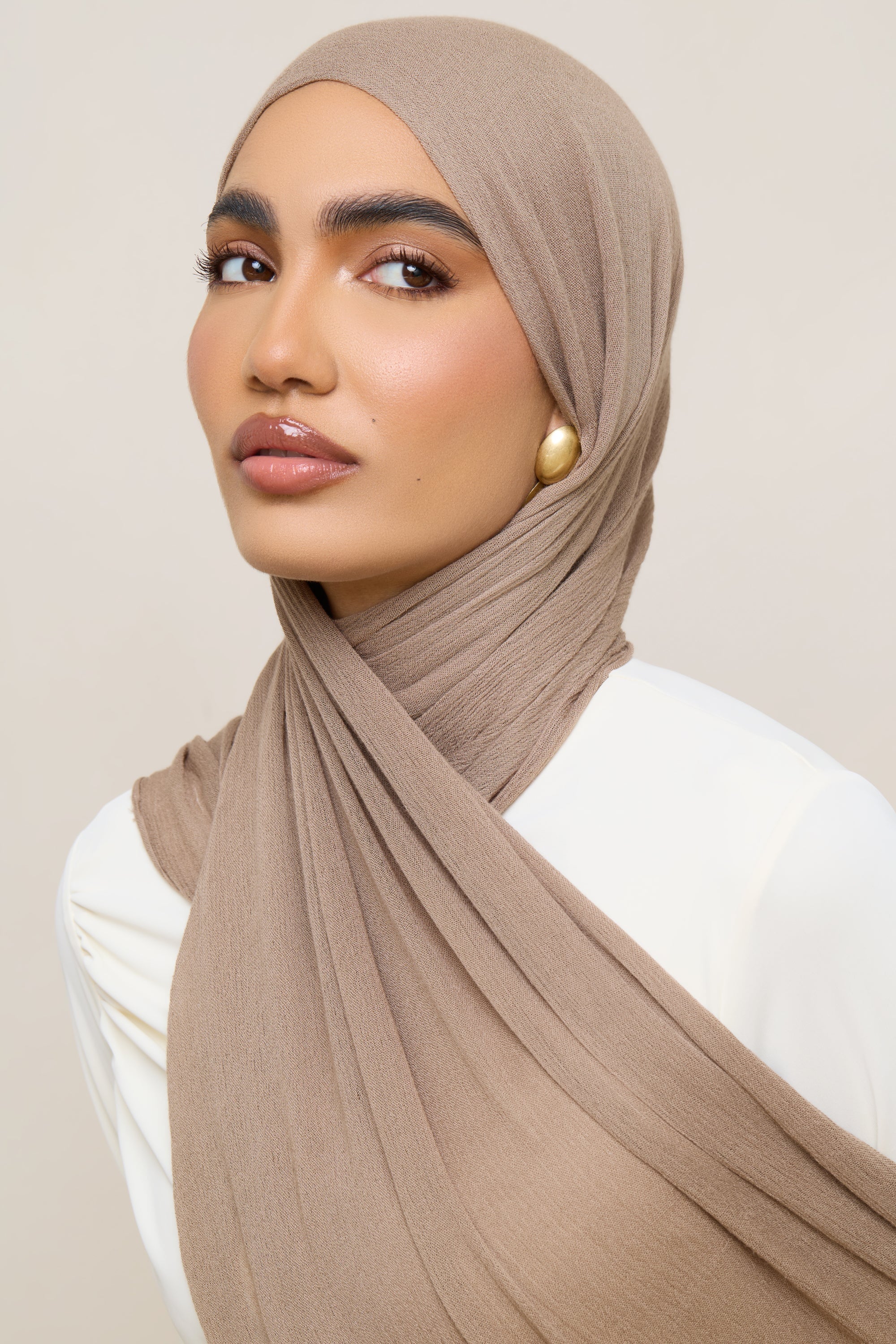 Modal Crinkle Hijab - Truffle Hijabs Veiled 