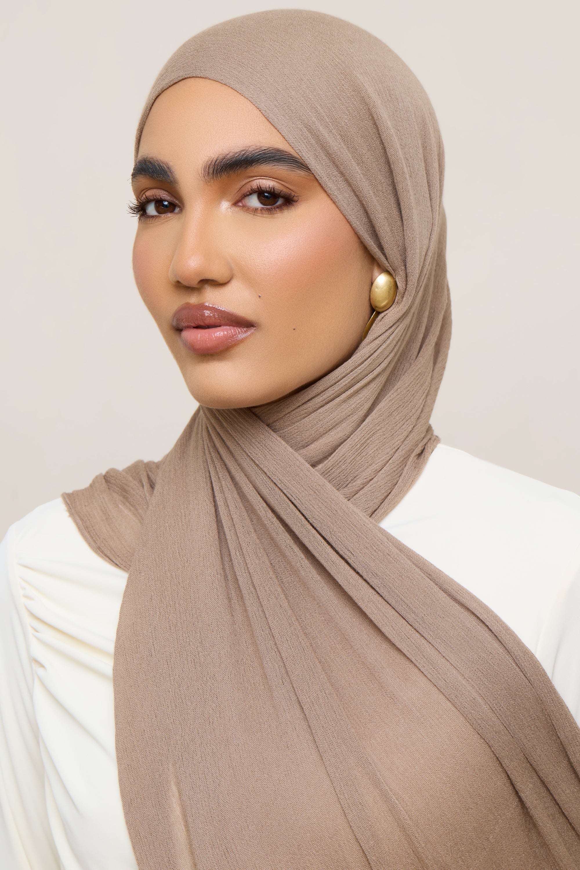 Modal Crinkle Hijab - Truffle Hijabs Veiled 