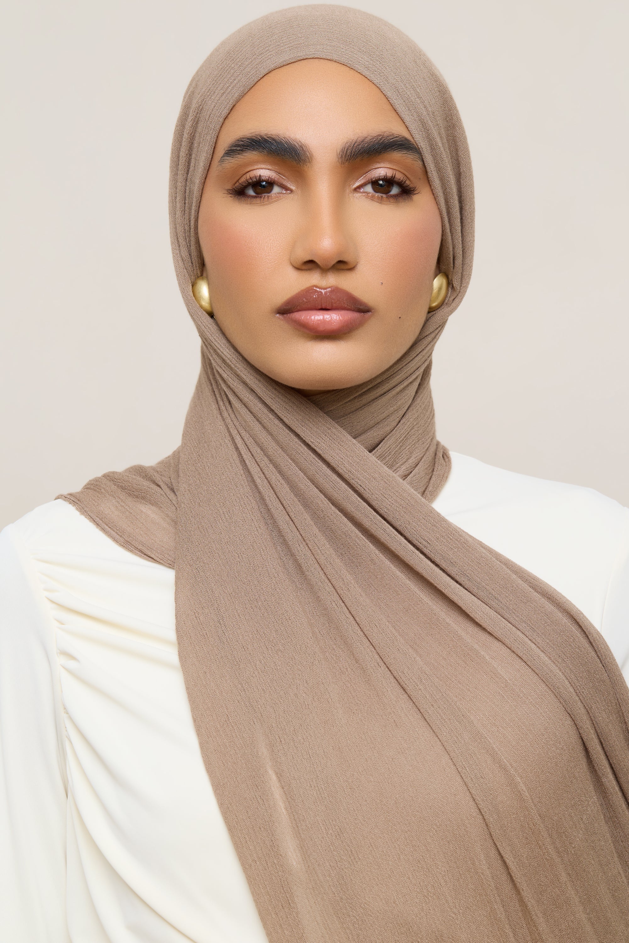 Modal Crinkle Hijab - Truffle Hijabs Veiled 