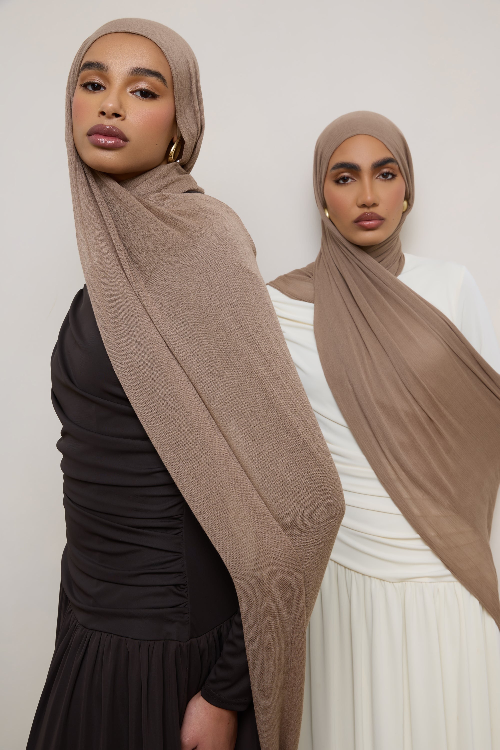 Modal Crinkle Hijab - Truffle Hijabs Veiled 