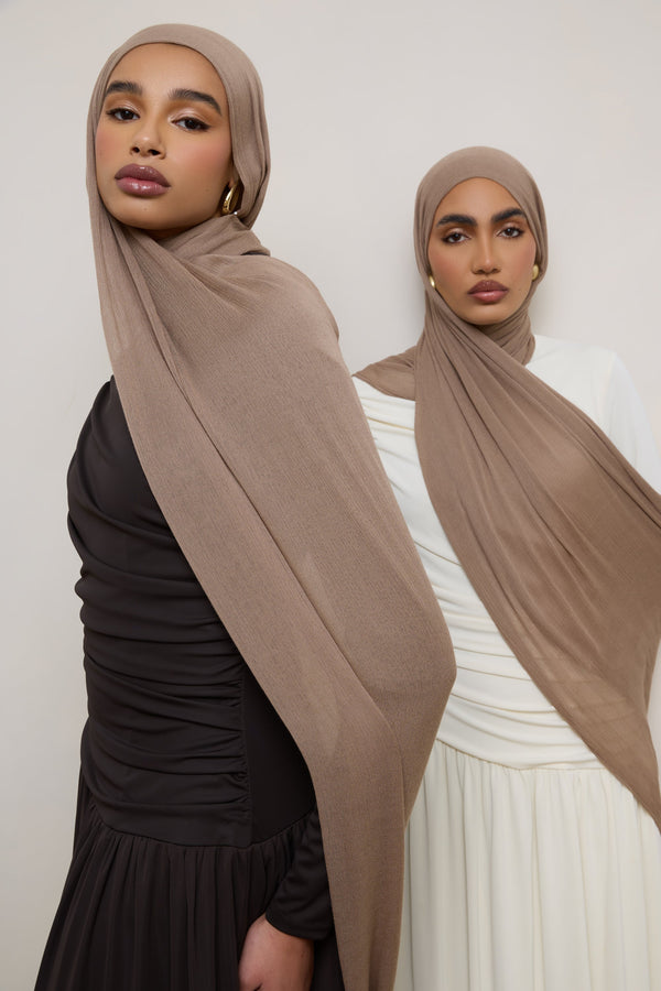 Modal Crinkle Hijab - Truffle Hijabs Veiled 