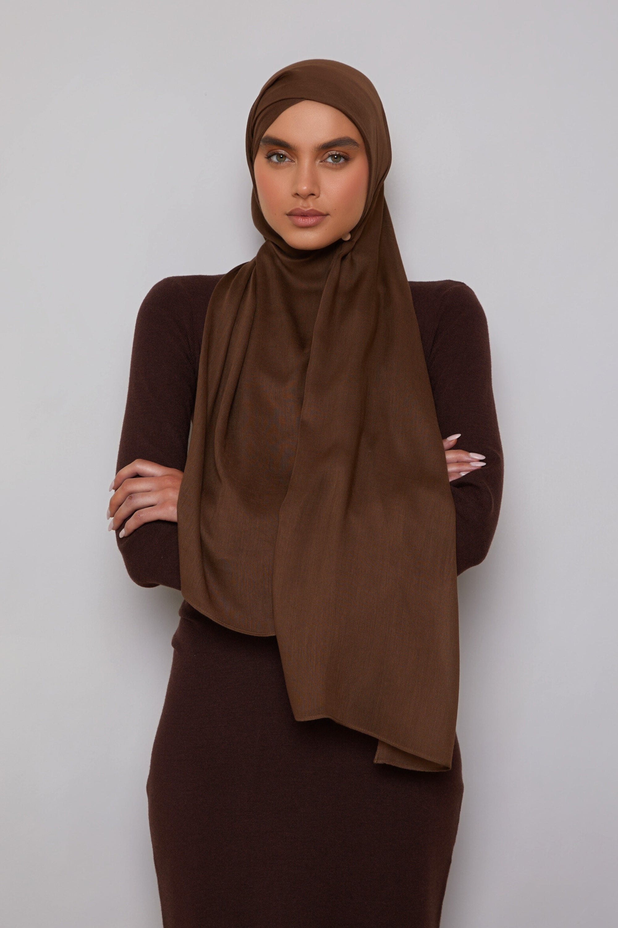 Modal Hijab - Bronze Green Veiled 