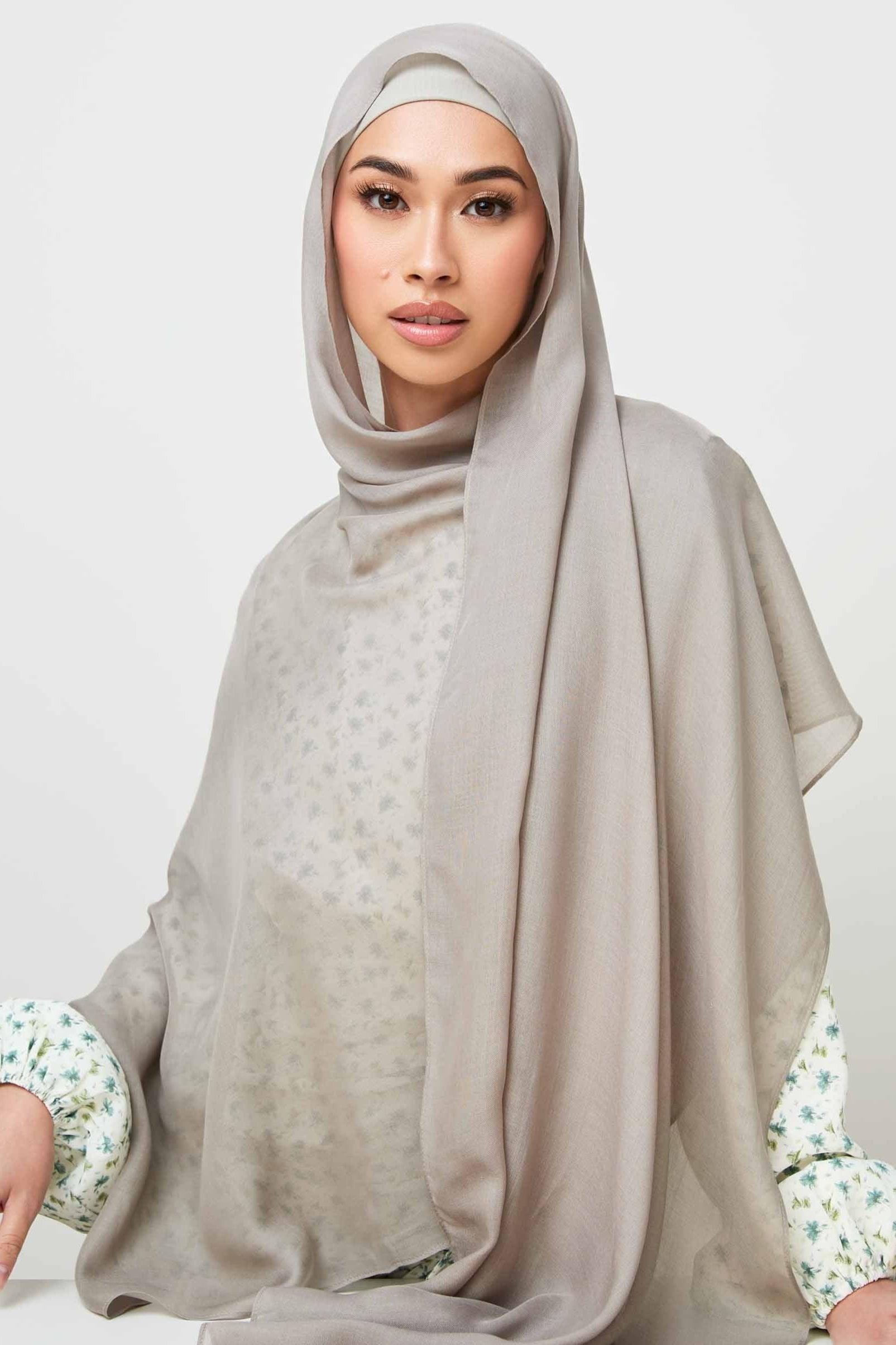 Modal Hijab & Matching Undercap Set - Dried Sage Veiled 