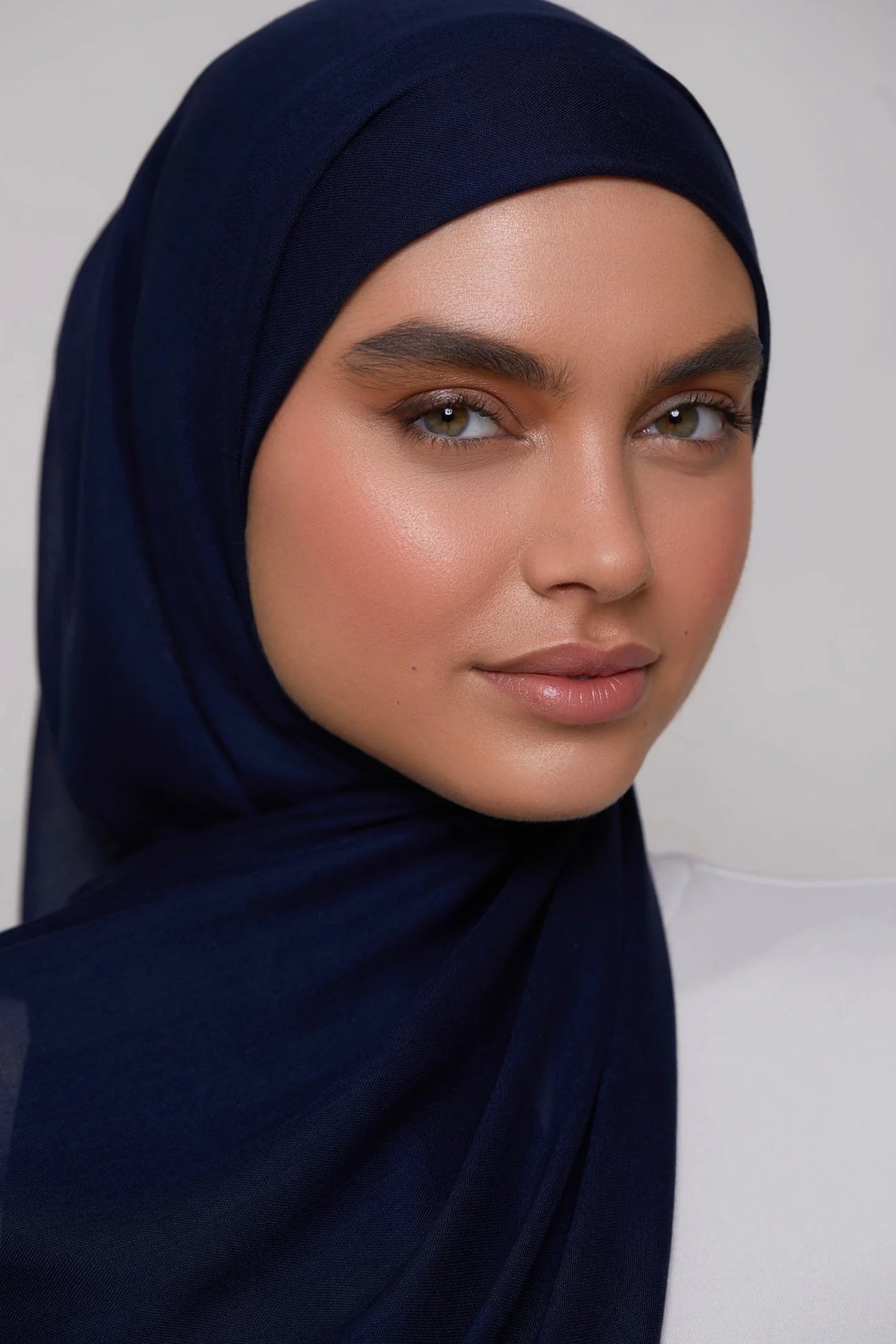 Modal Hijab & Matching Undercap Set - Navy Veiled 