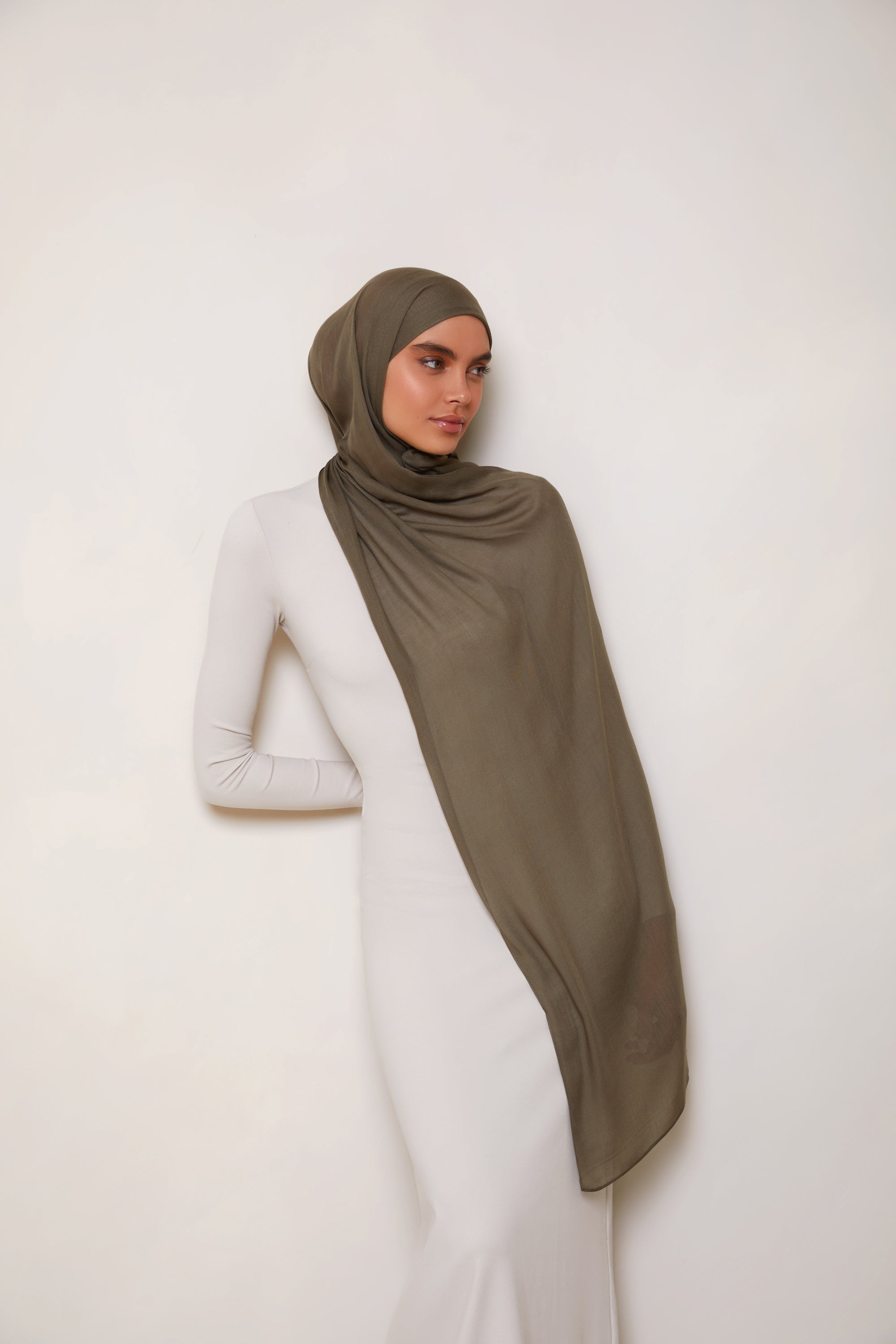 Modal Hijab - Olive Veiled 