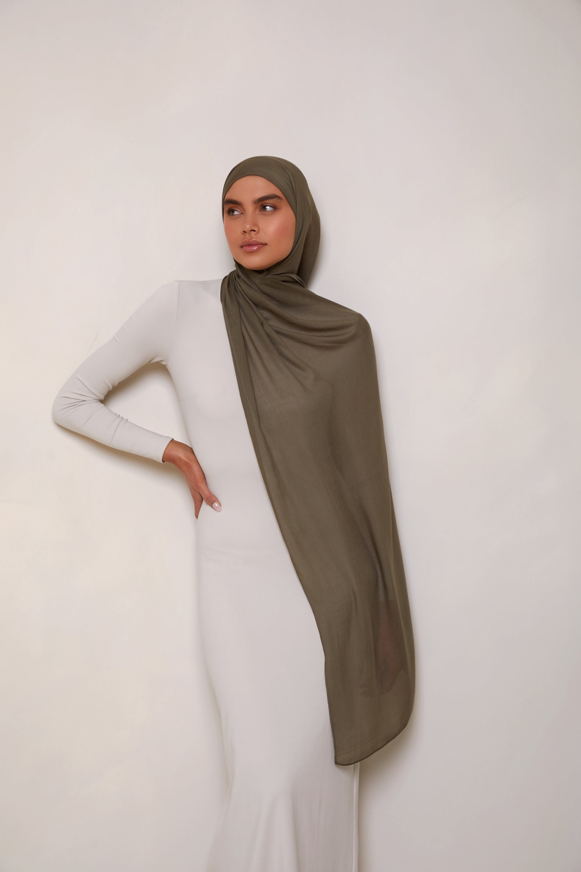 Modal Hijab - Olive Veiled 