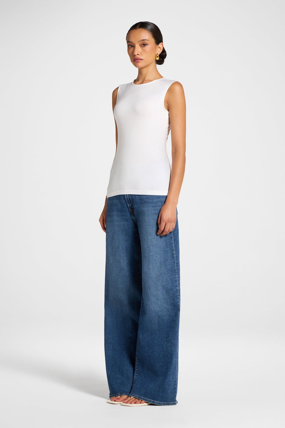 Modal Tank Top - White Veiled 