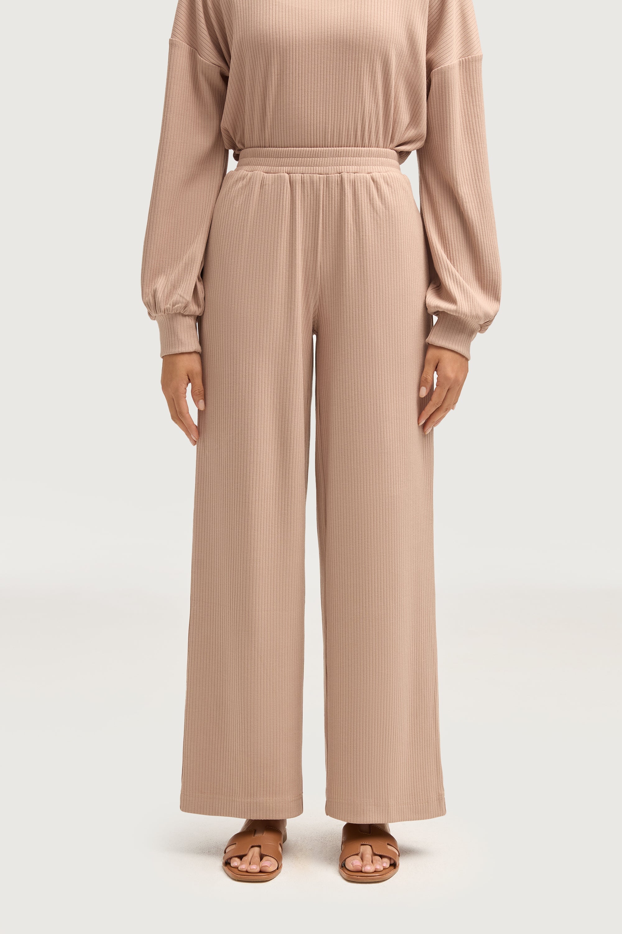 Mona Ribbed Top & Pants Matching Set - Chai Sets Veiled Collection 