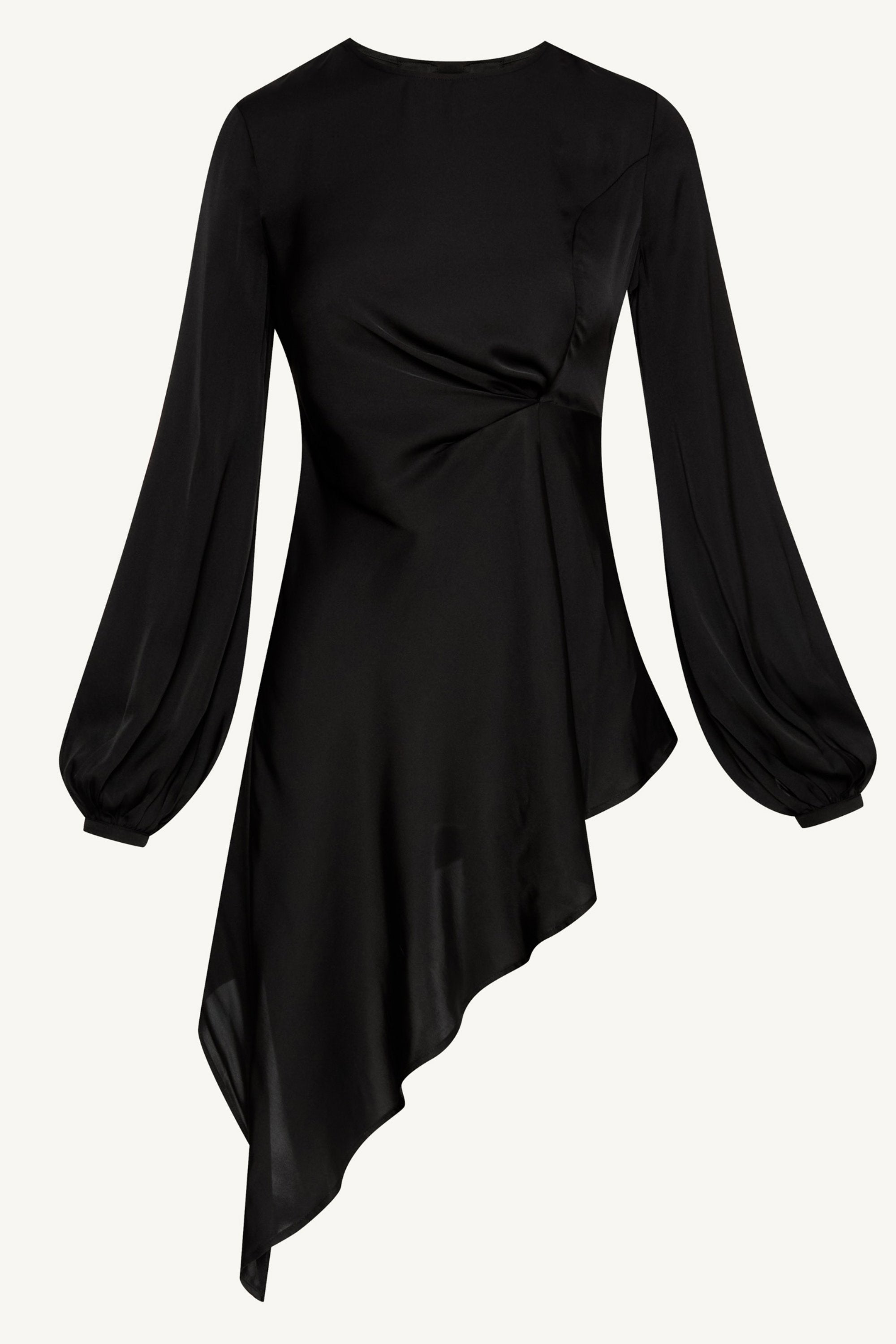 Nailah Asymmetric Drape Top - Black Tops Veiled Collection 