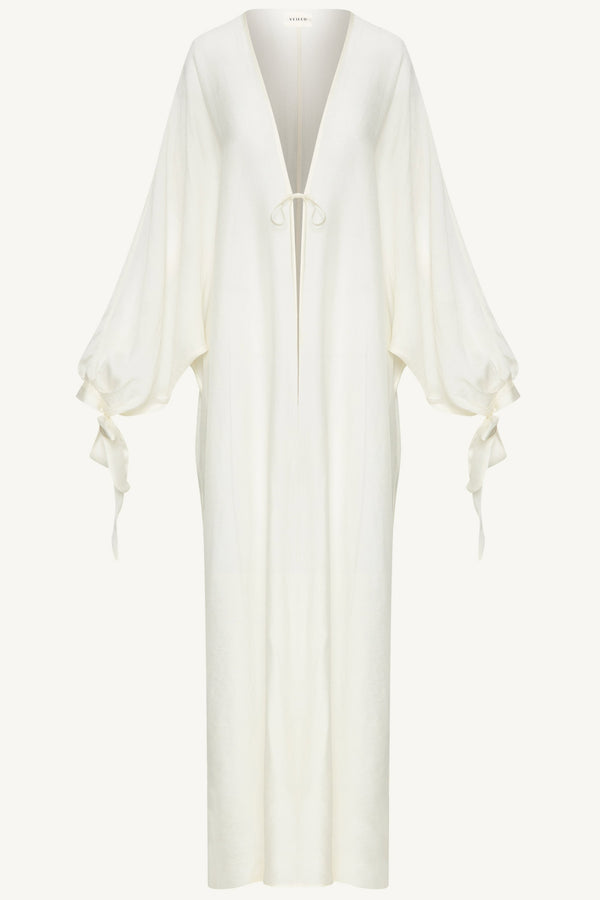 Naima Tie Front Open Abaya - Moonbeam Abayas Veiled 