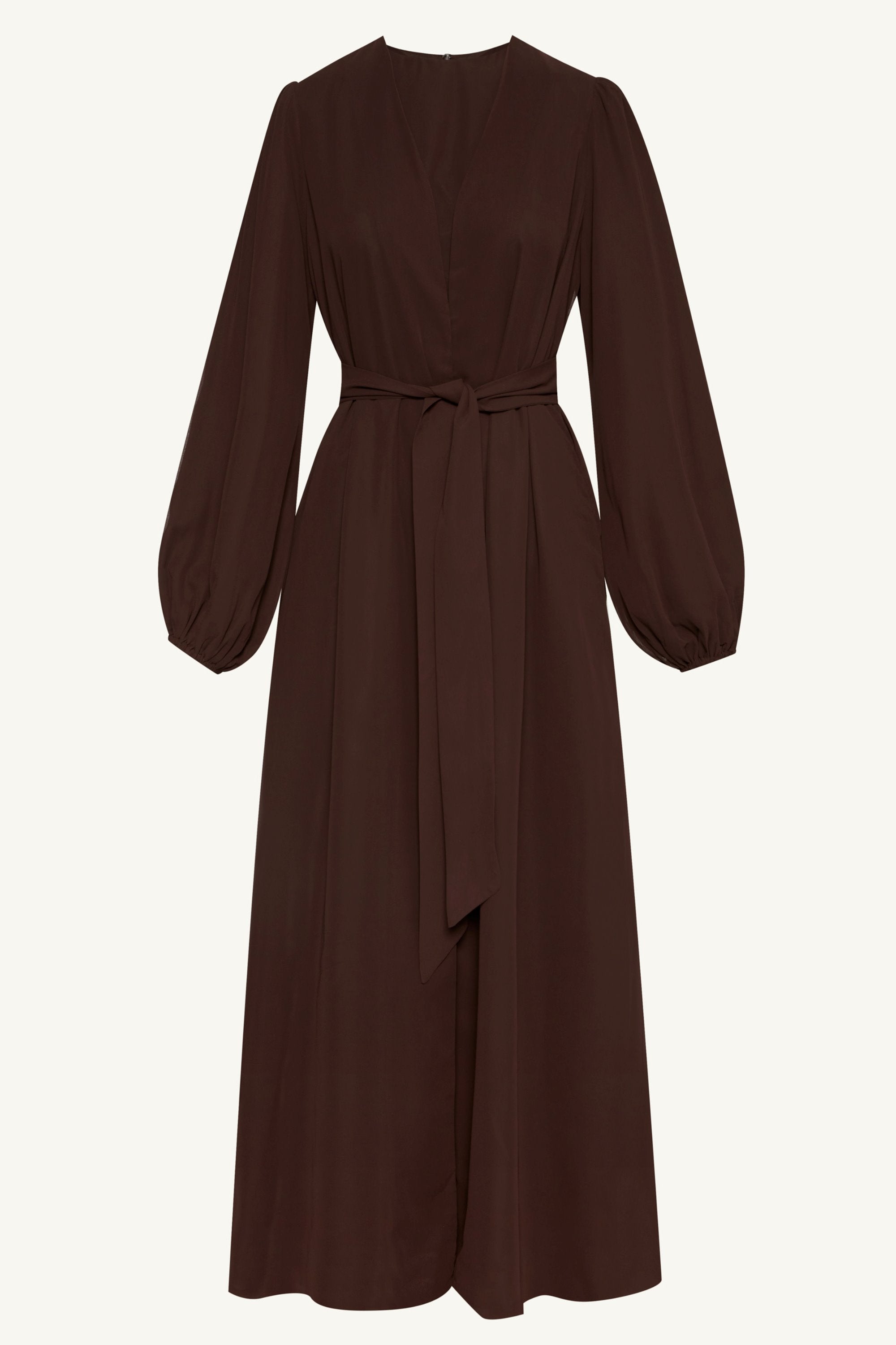 Najma Chiffon Abaya & Dress Set - Cocoa Brown Clothing saigonodysseyhotel 