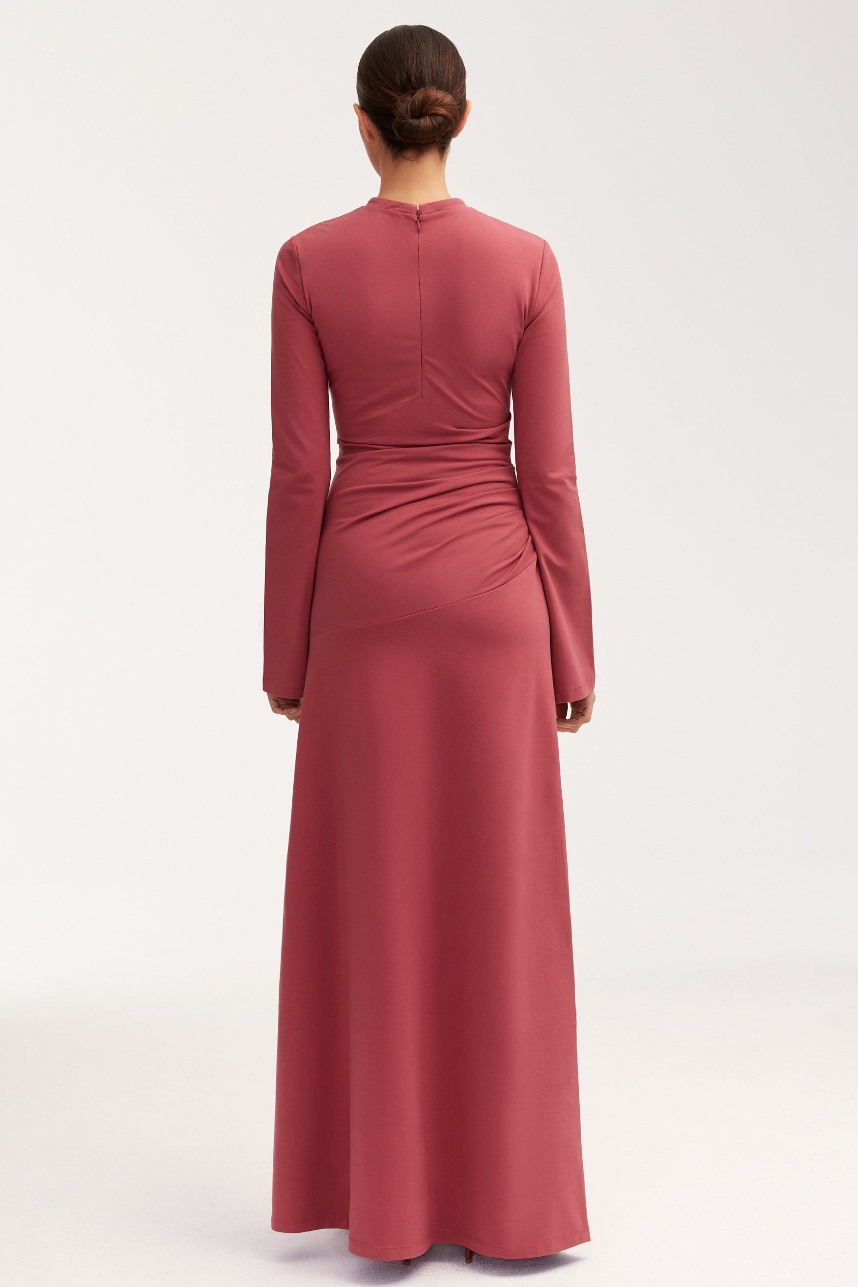 Natalie Rouched Jersey Maxi Dress - Dry Rose Dresses Veiled 