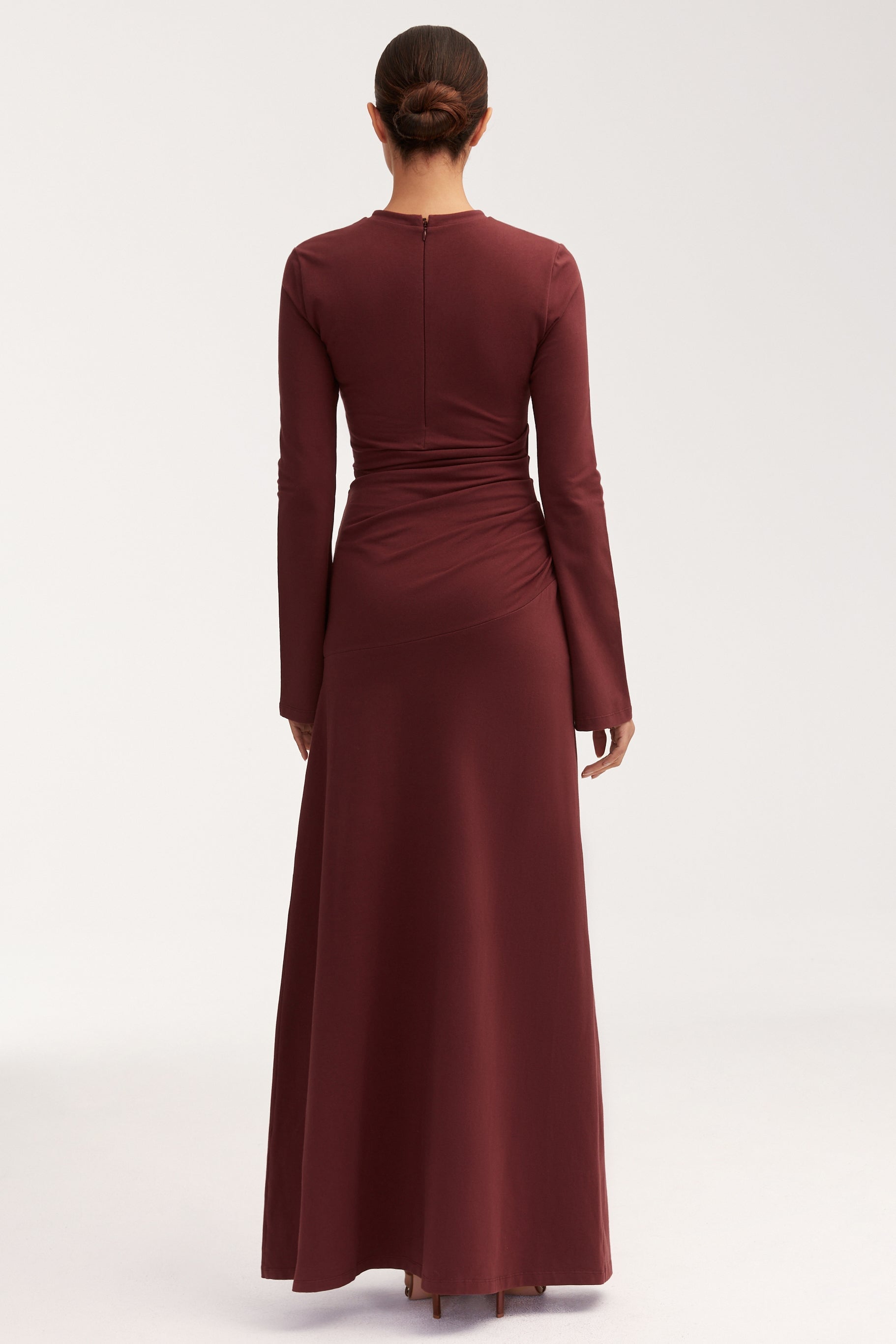 Natalie Rouched Jersey Maxi Dress - Port Royale Dresses Veiled 