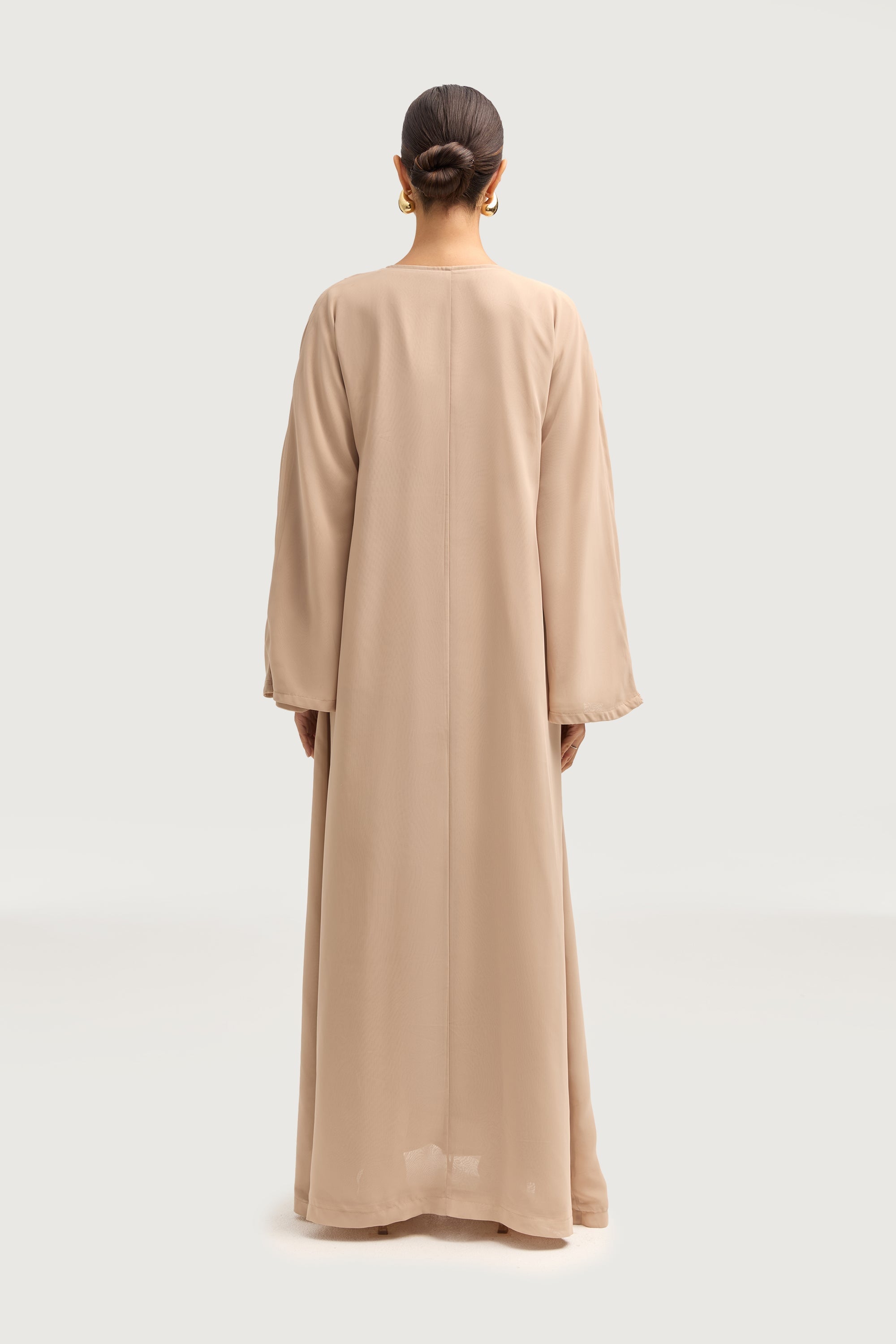 Nevene Open Abaya - Stone Abayas Veiled 