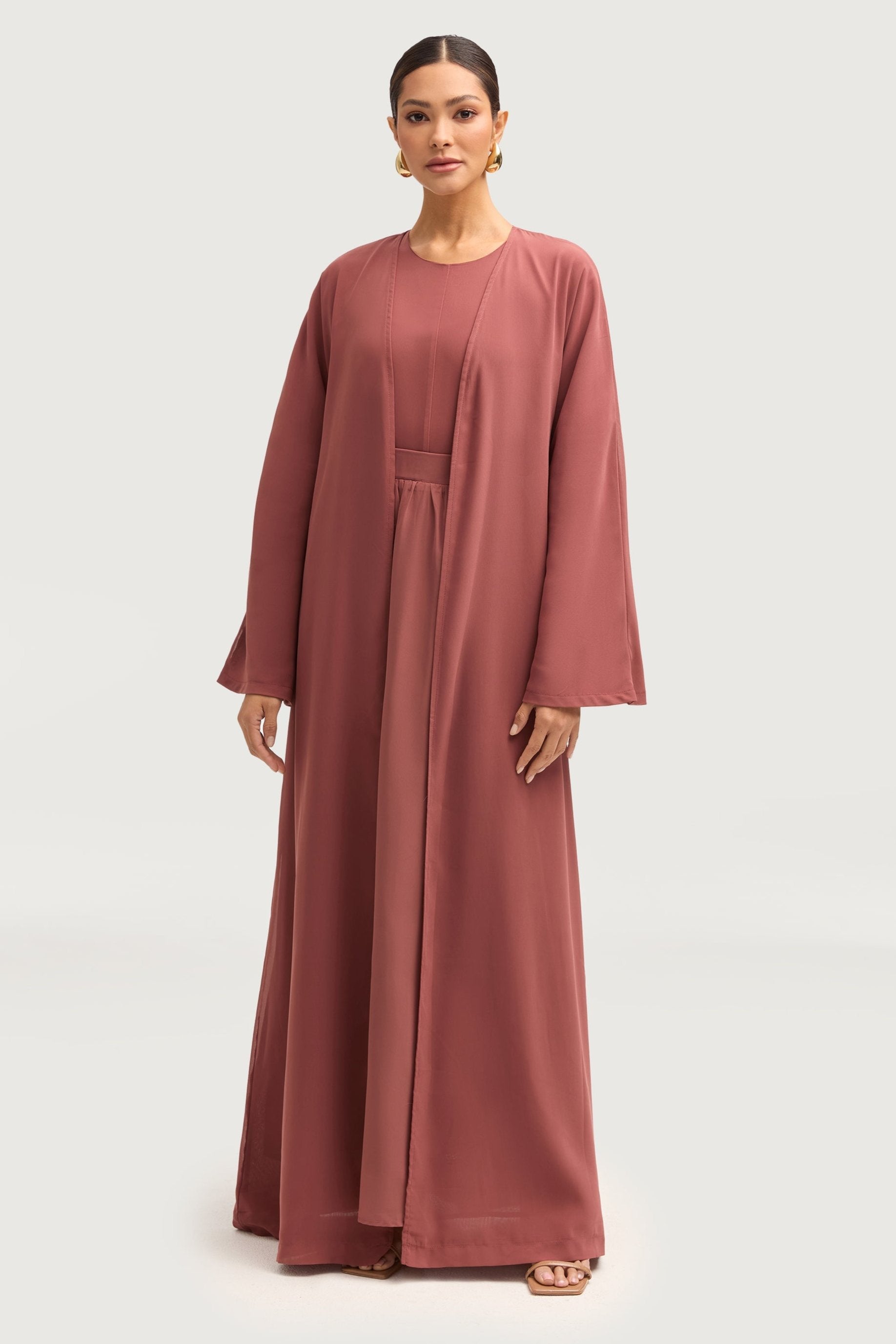 Nevene Open Abaya - Toasted Pecan Abayas Veiled 