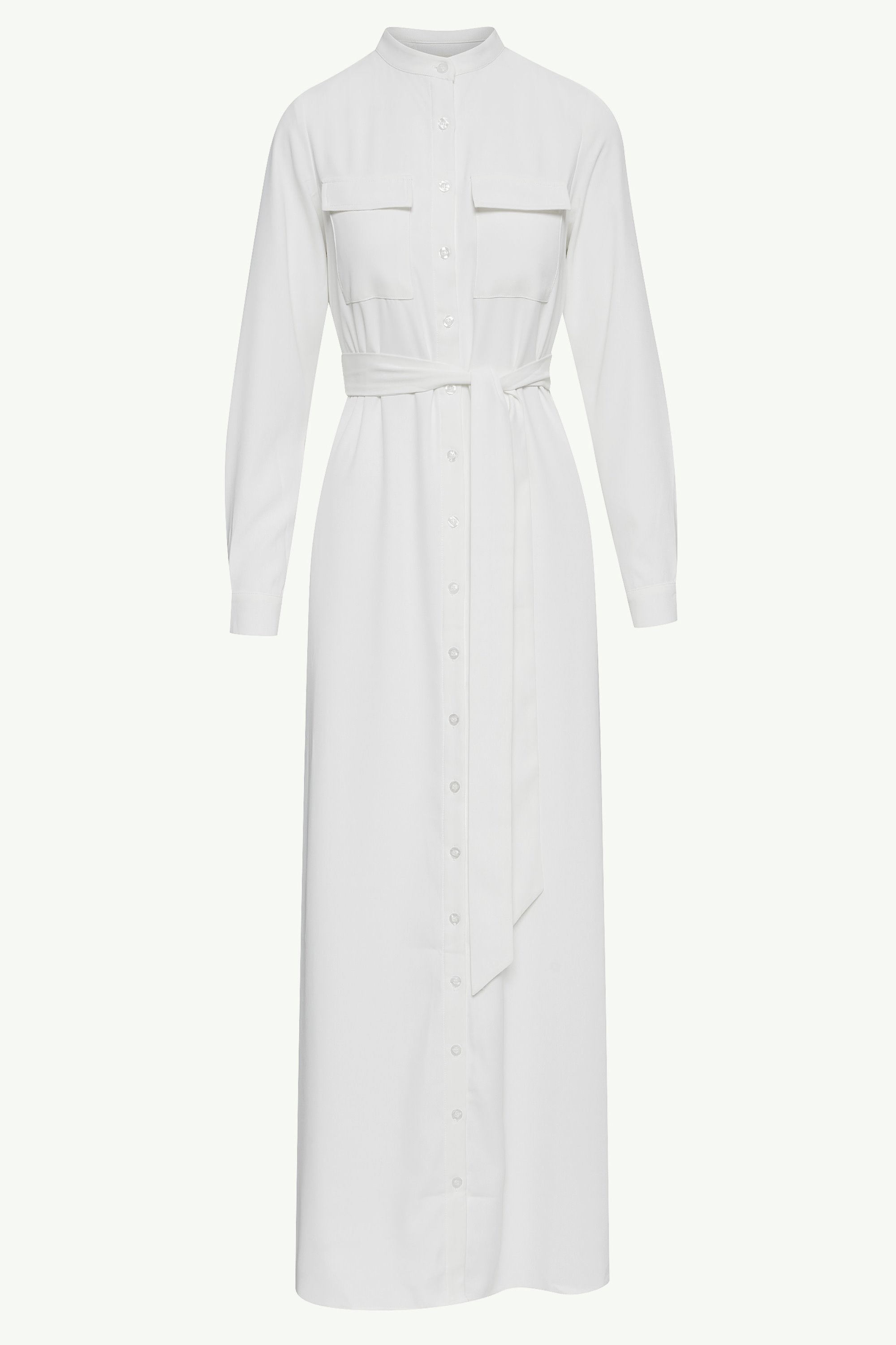 Olivia Button Down Utility Maxi Dress - White Clothing Veiled 