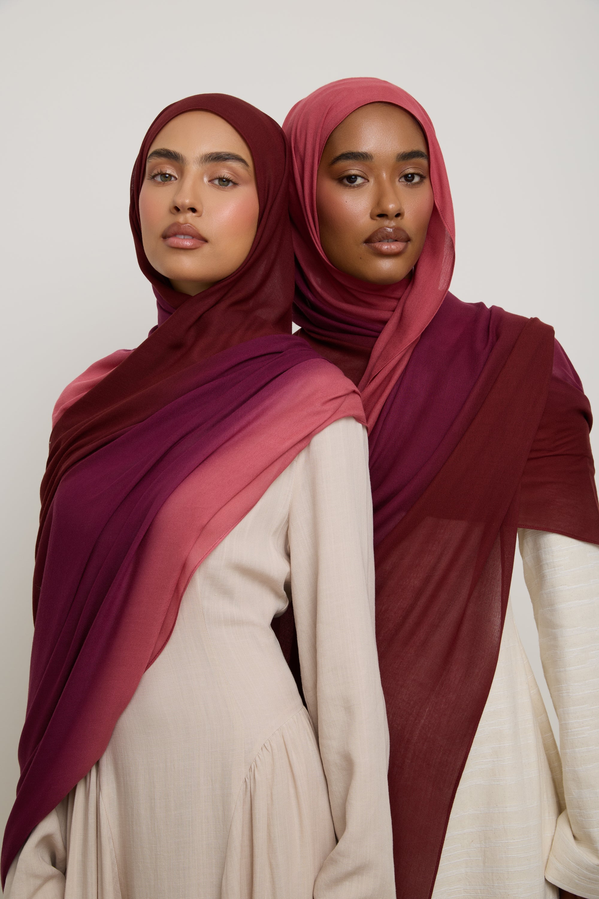 Ombre Modal Hijab - Berry