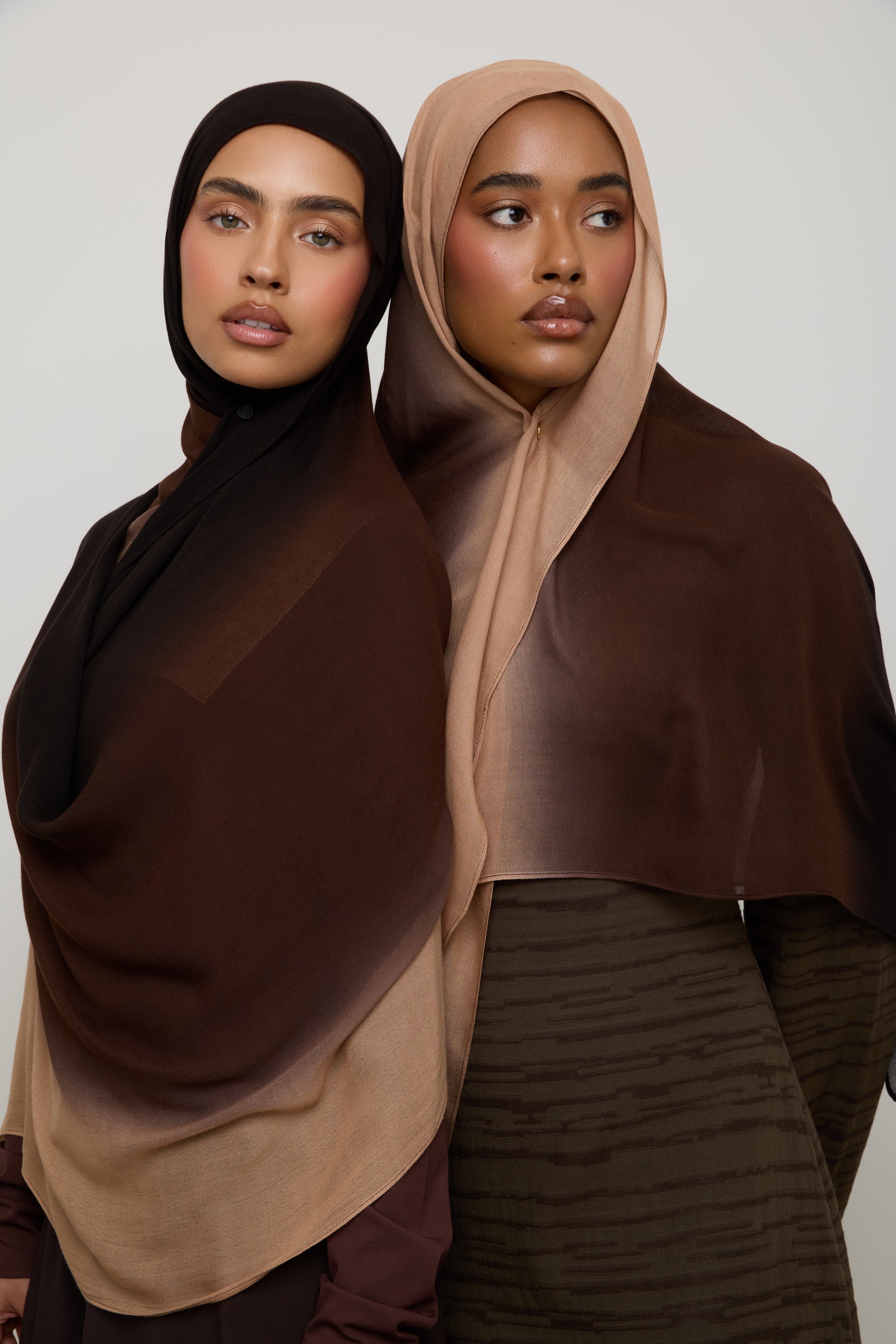 Ombre Modal Hijab - Black Coffee Hijab Veiled 