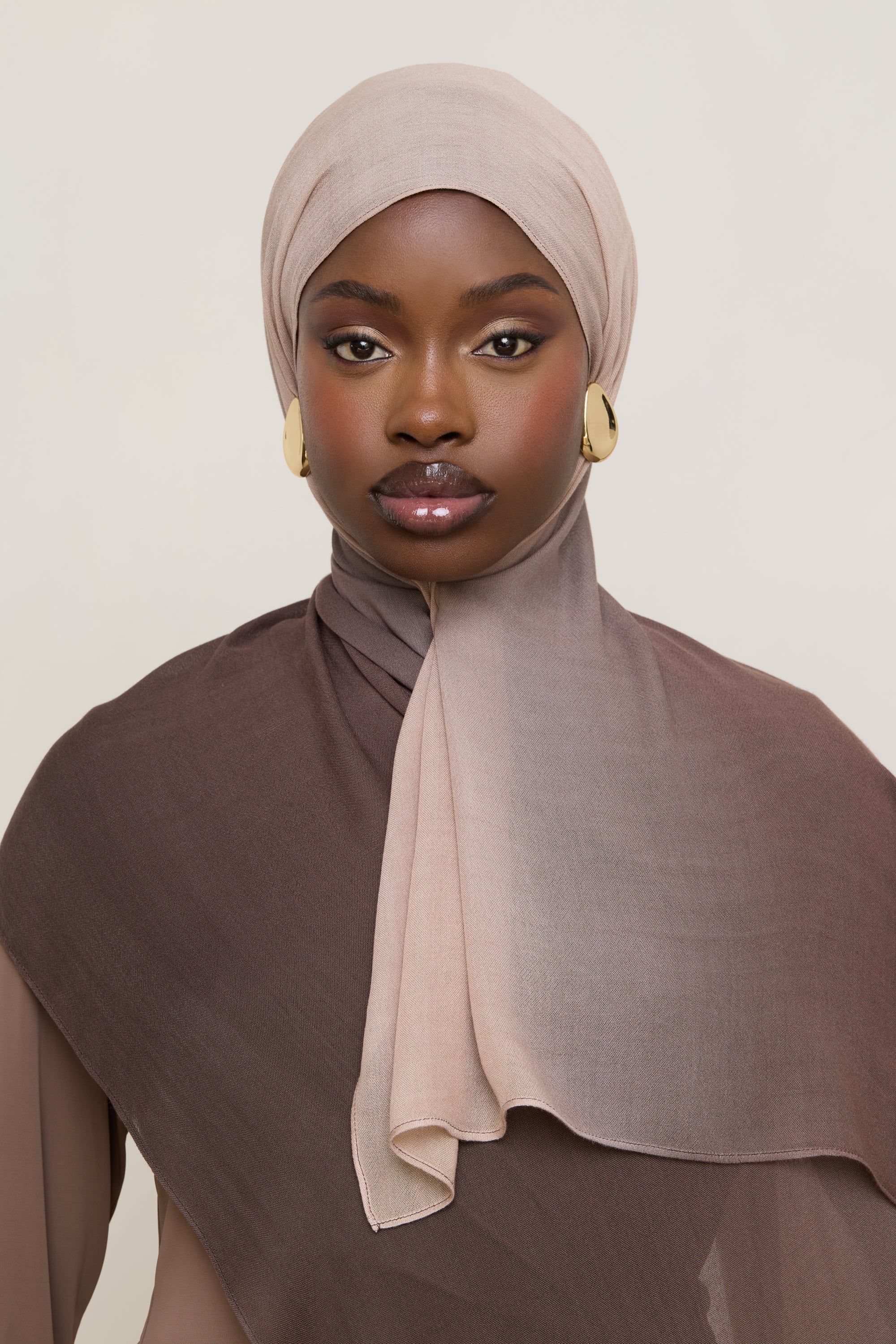 Ombre Modal Hijab - Chocolate Fawn Hijabs Veiled 