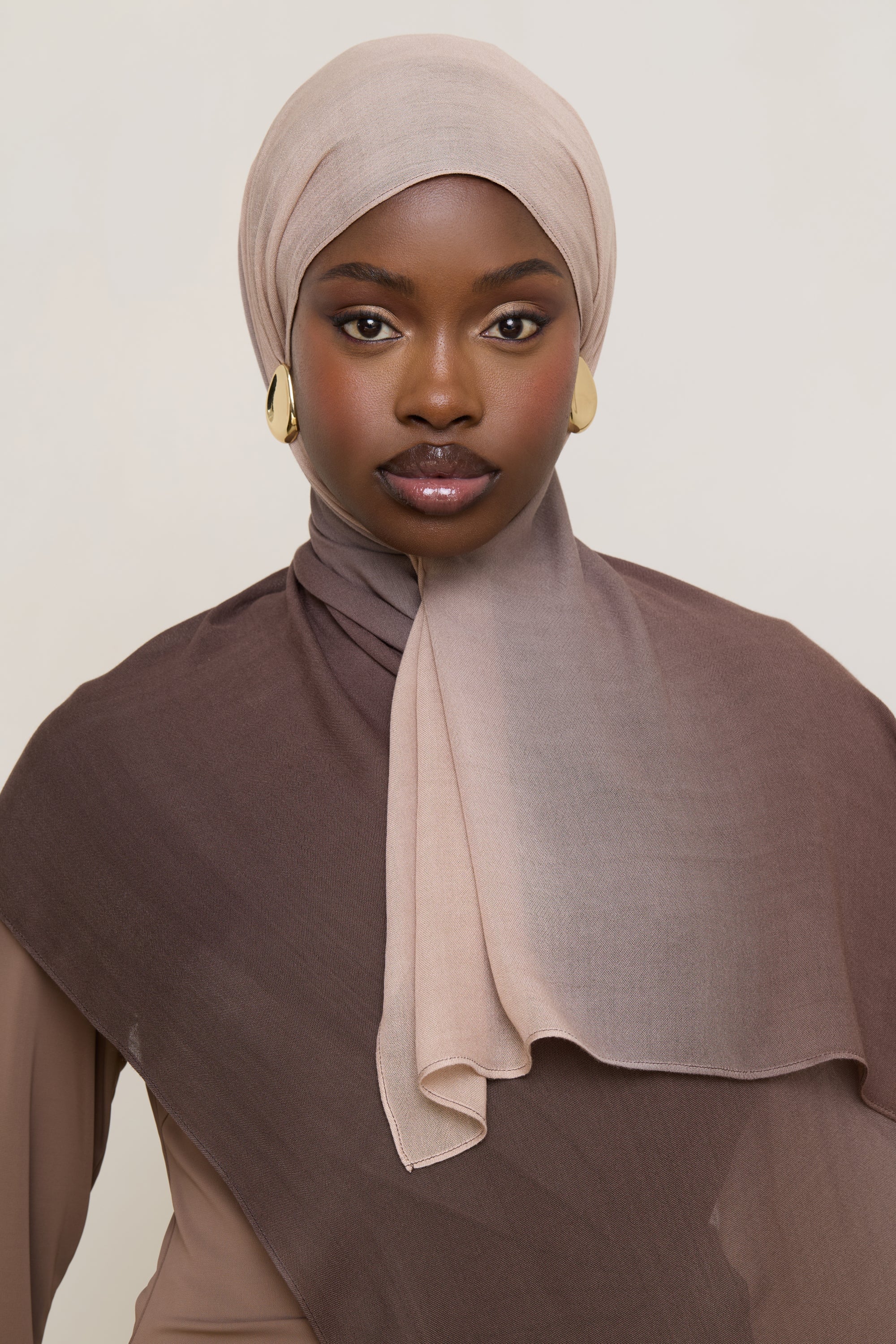 Ombre Modal Hijab - Chocolate Fawn Hijabs Veiled 