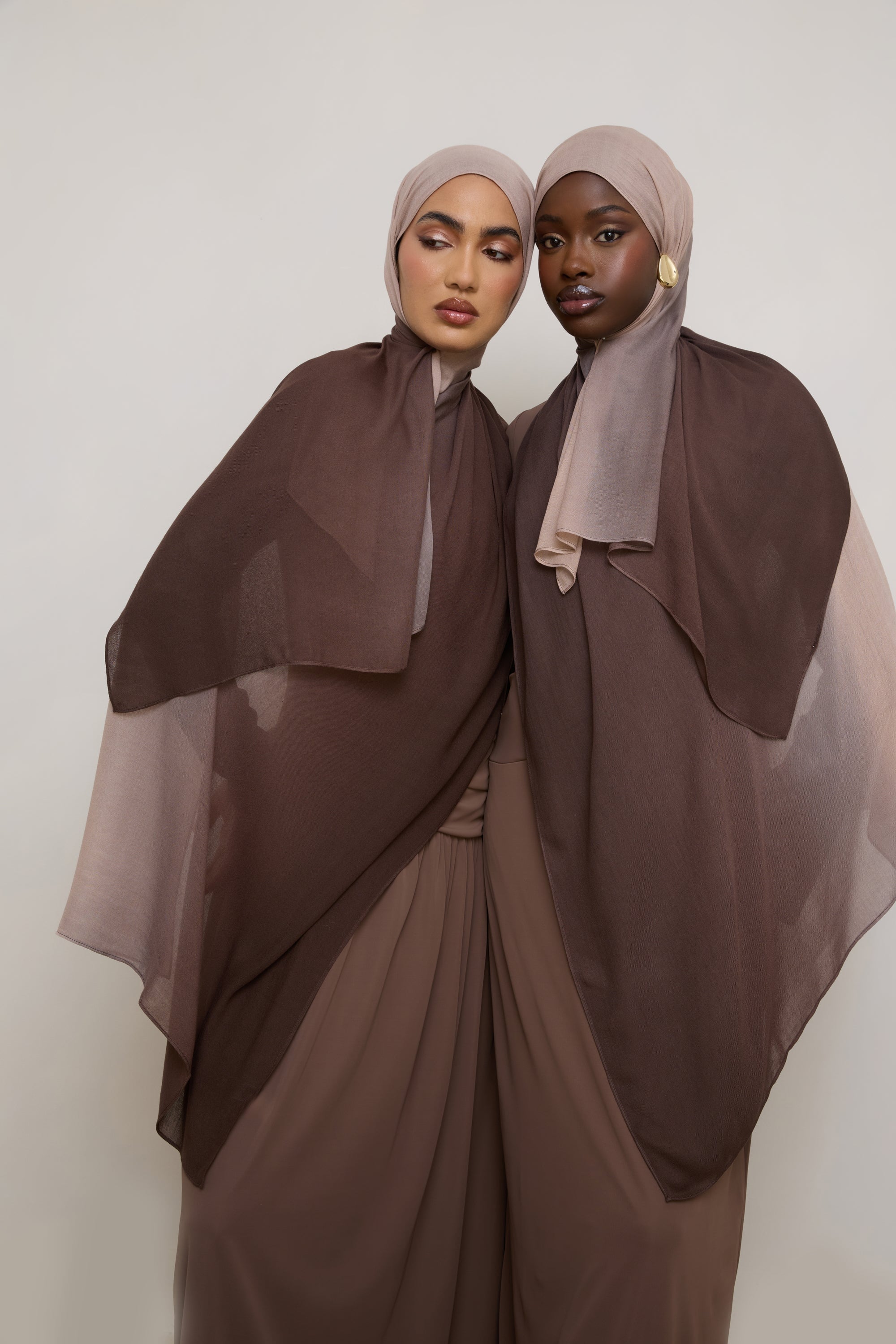Ombre Modal Hijab - Chocolate Fawn Hijabs Veiled 