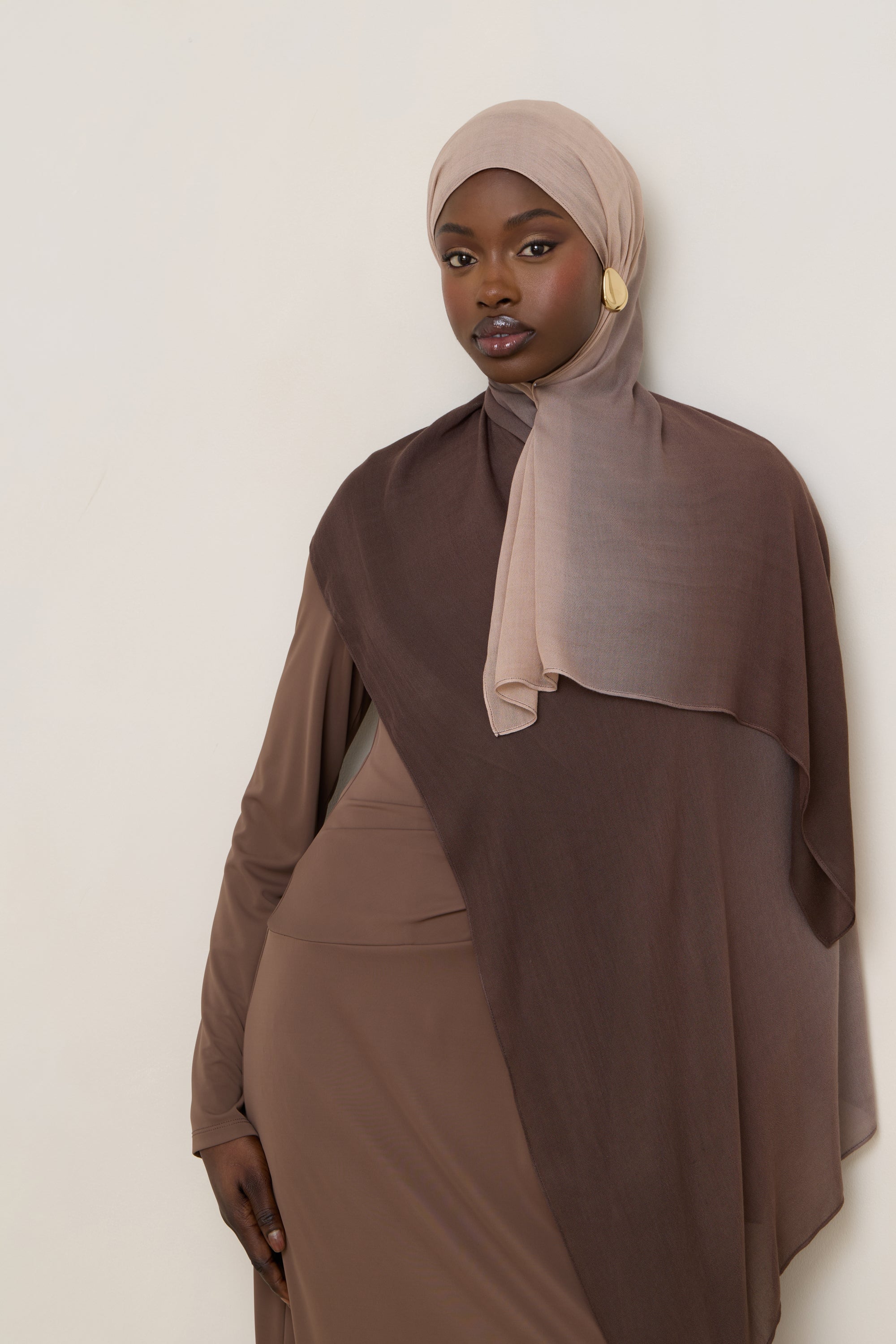 Ombre Modal Hijab - Chocolate Fawn Hijabs Veiled 