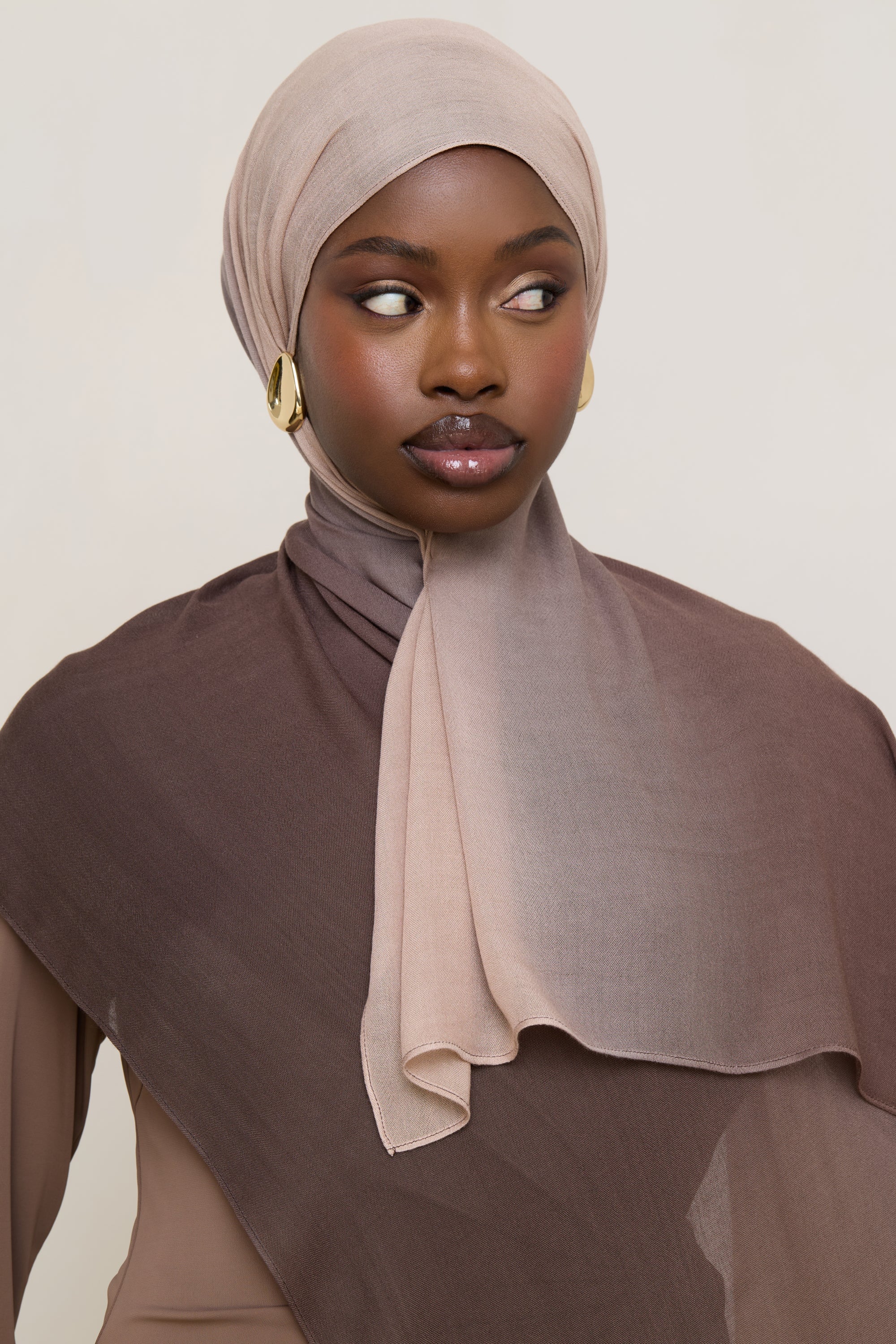 Ombre Modal Hijab - Chocolate Fawn Hijabs Veiled 