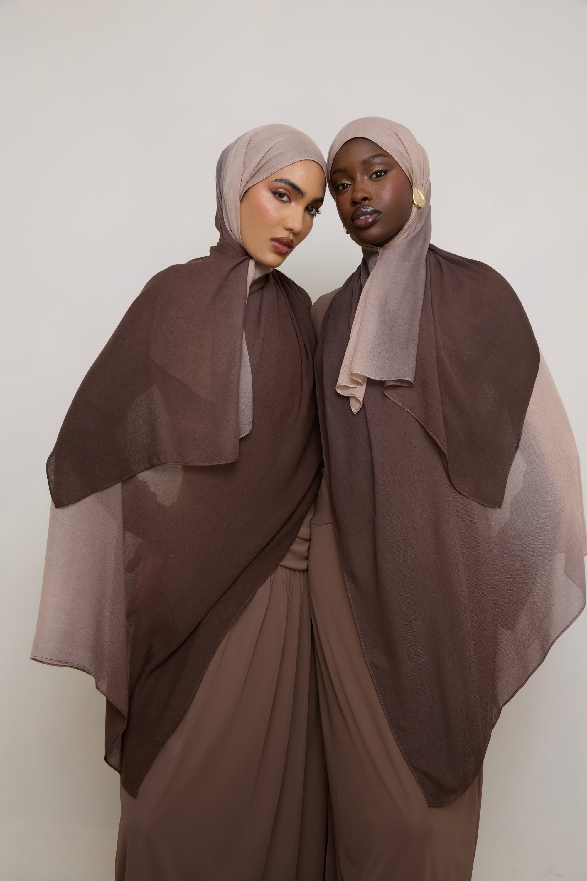 Ombre Modal Hijab - Chocolate Fawn