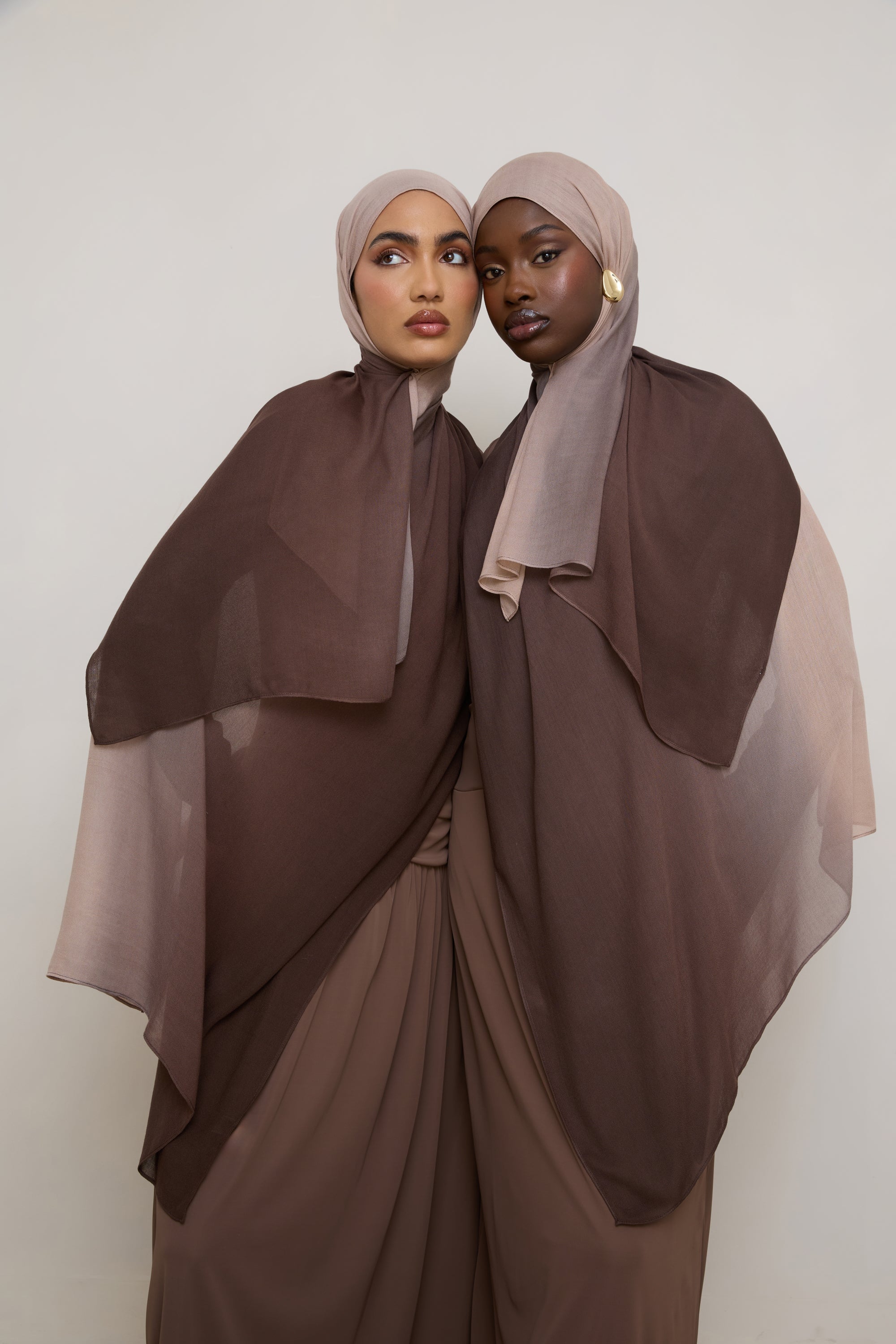 Ombre Modal Hijab - Chocolate Fawn Hijabs Veiled 