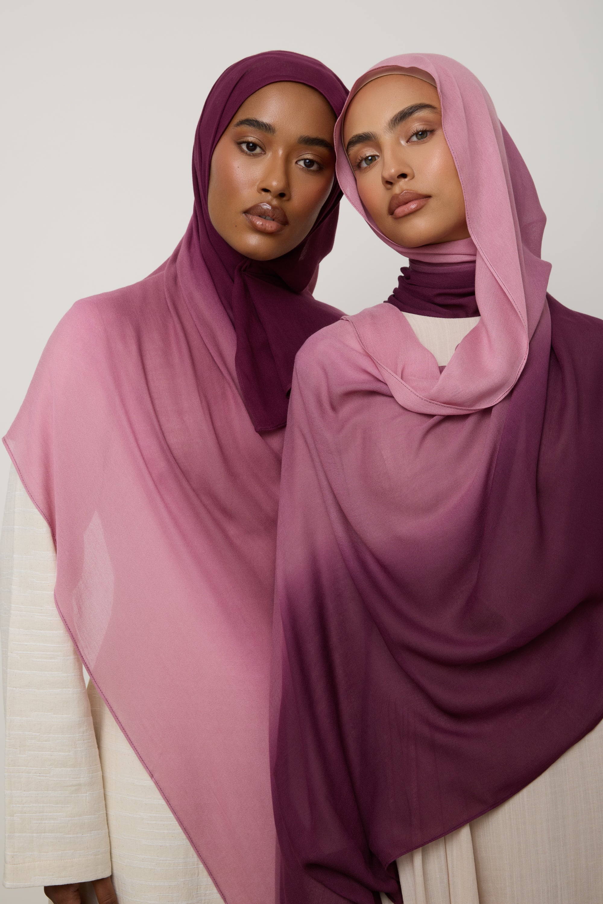 Ombre Modal Hijab - Clouded Rose Hijab Veiled 