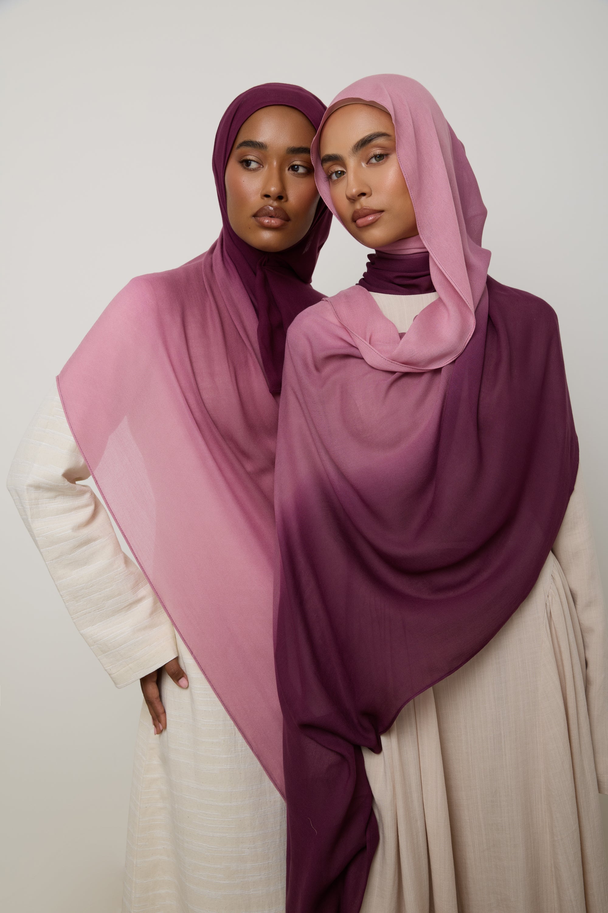 Ombre Modal Hijab - Clouded Rose Hijab Veiled 