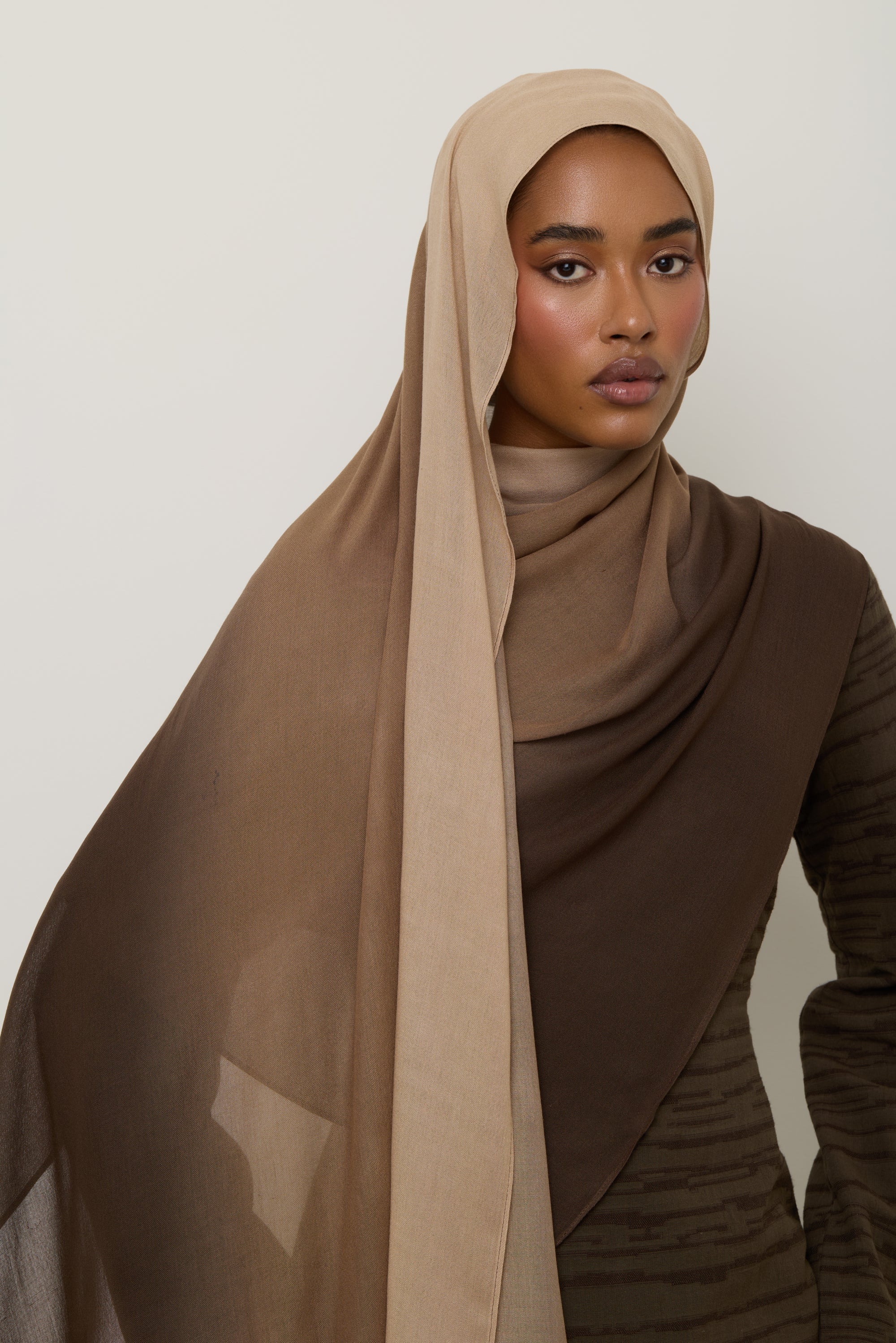 Ombre Modal Hijab - Dark Earth Hijab Veiled 