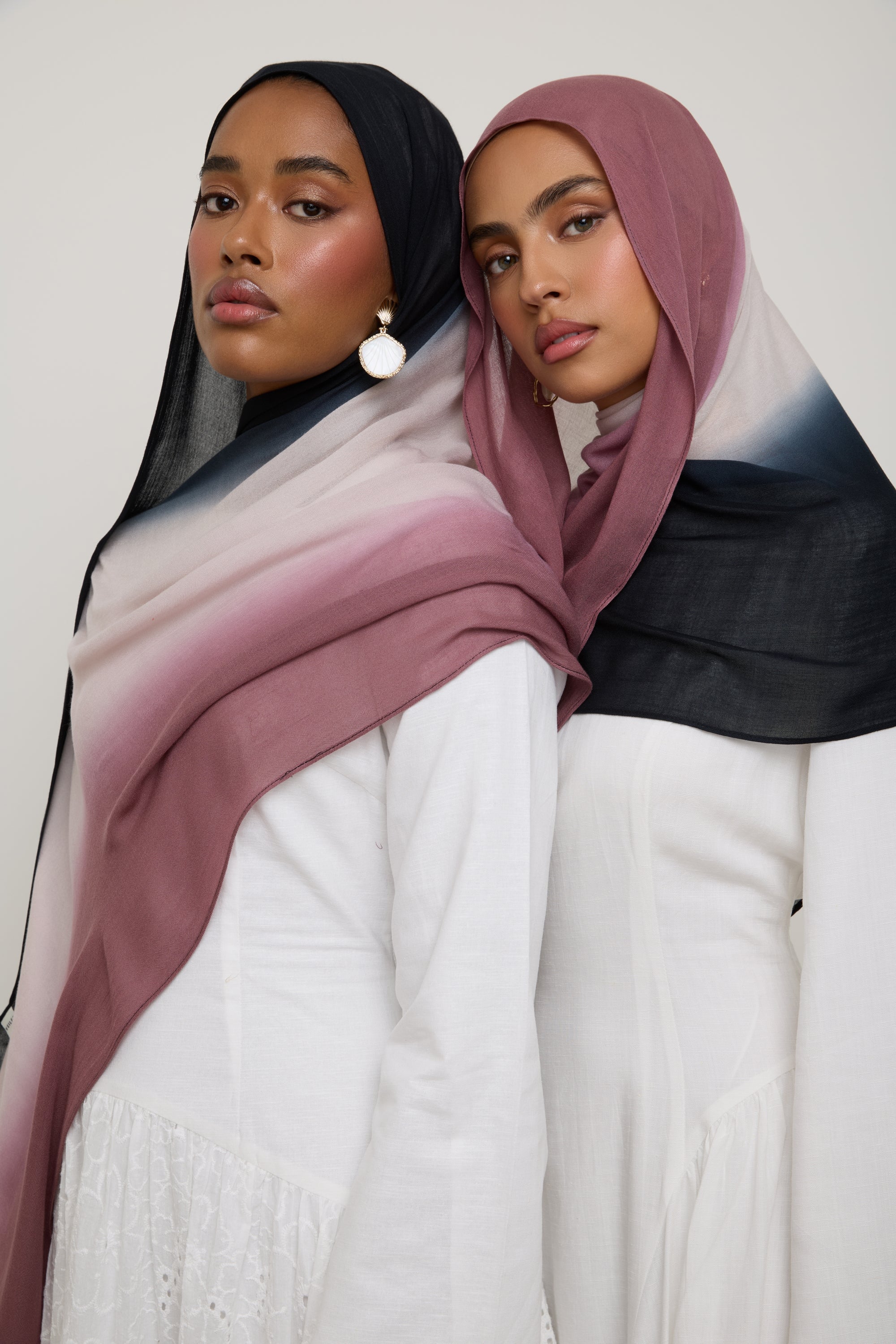Ombre Modal Hijab - Deco Noir Hijabs Veiled 