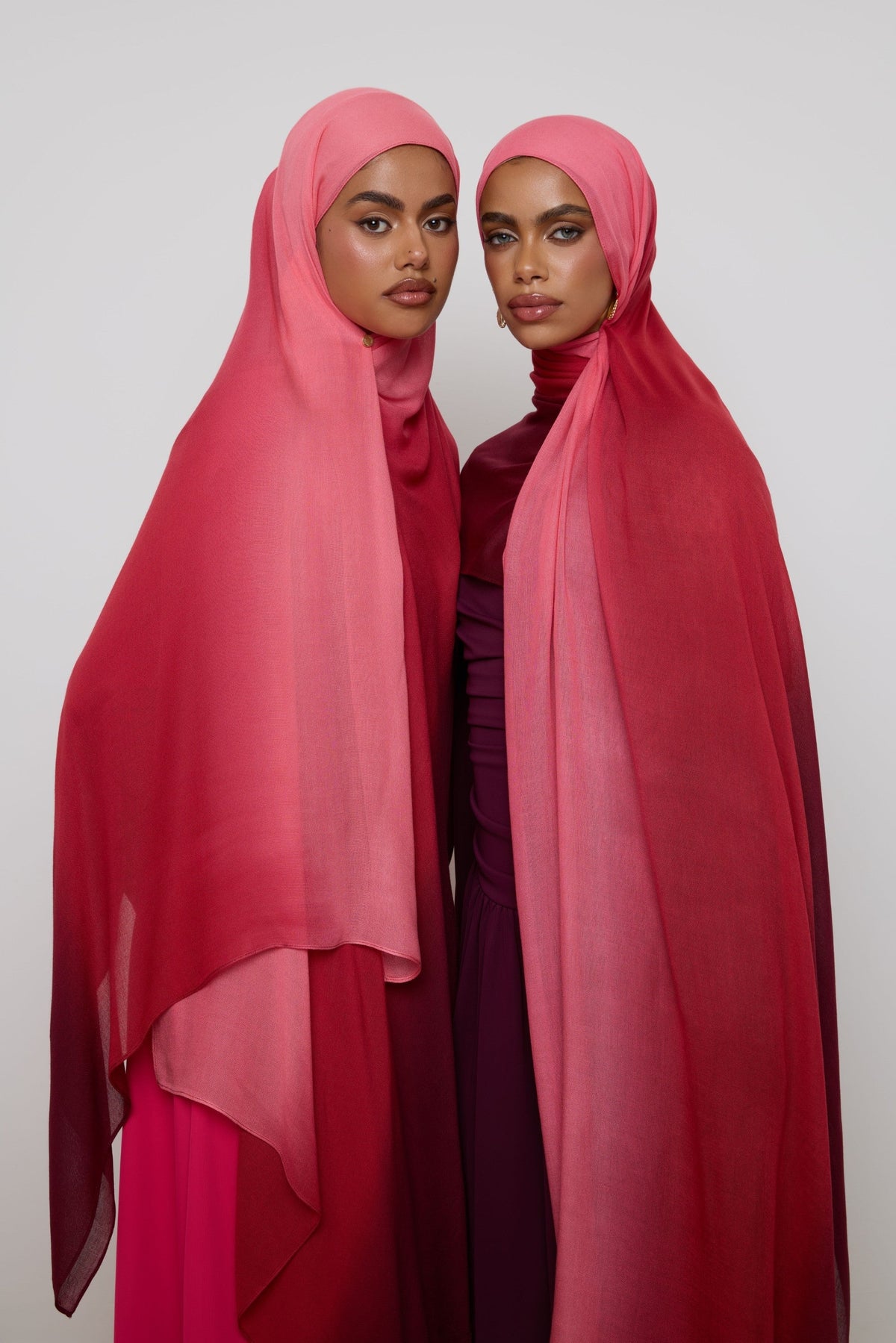 Ombre Modal Hijab - Deep Ruby Hijabs Veiled 