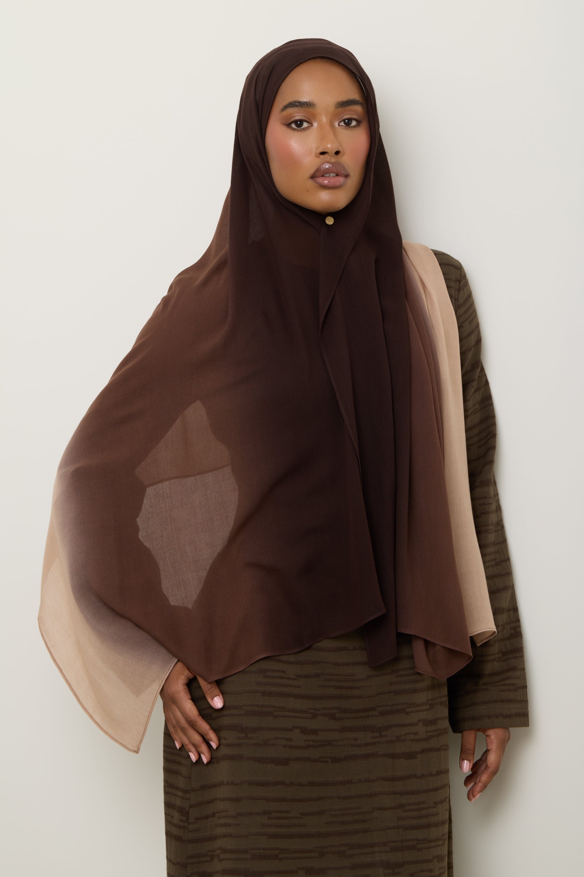 Ombre Modal Hijab - French Roast Hijab Veiled 