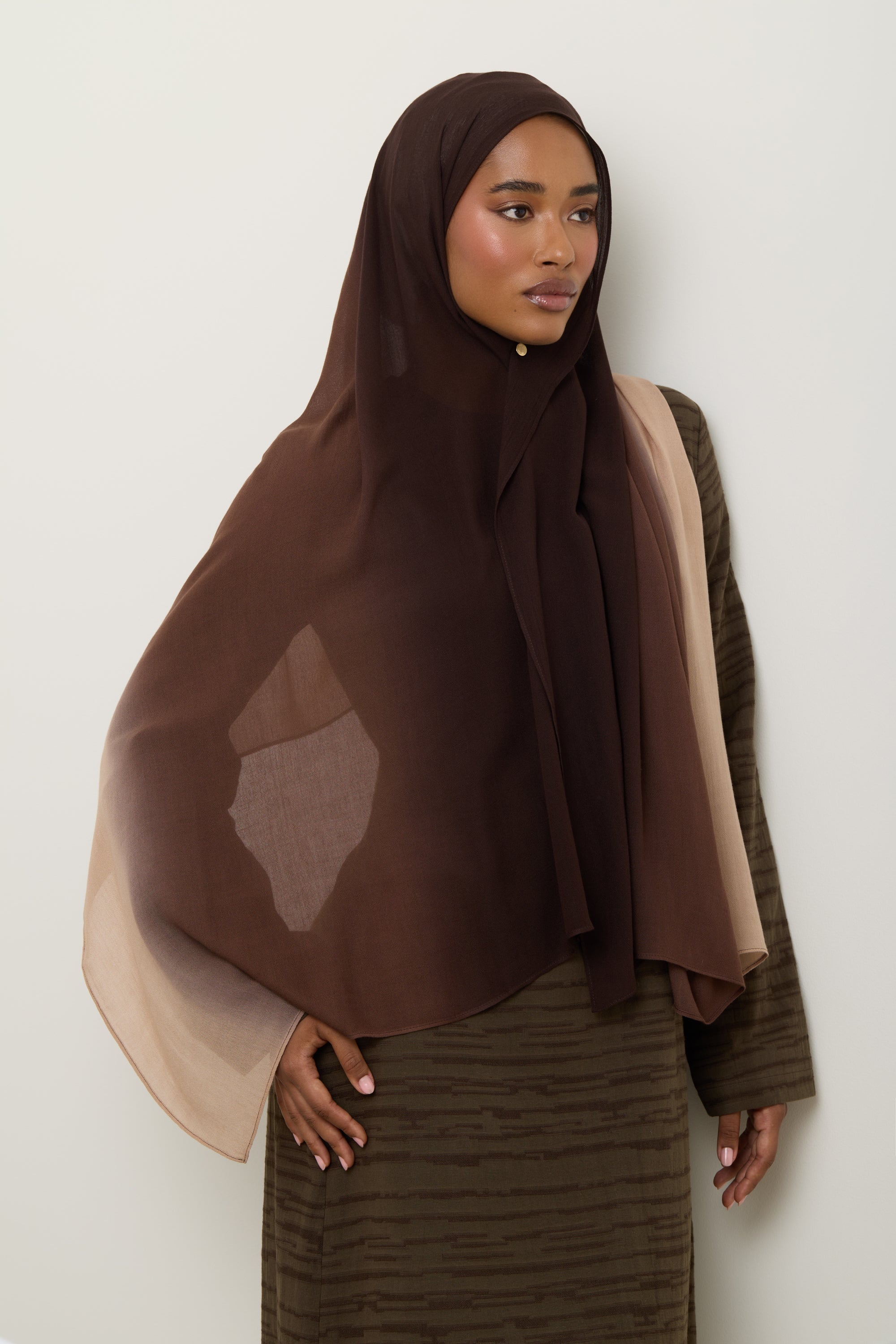 Ombre Modal Hijab - French Roast Hijab Veiled 