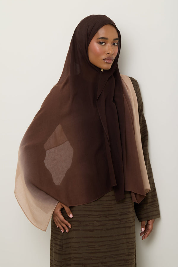 Ombre Modal Hijab - French Roast Hijab Veiled 