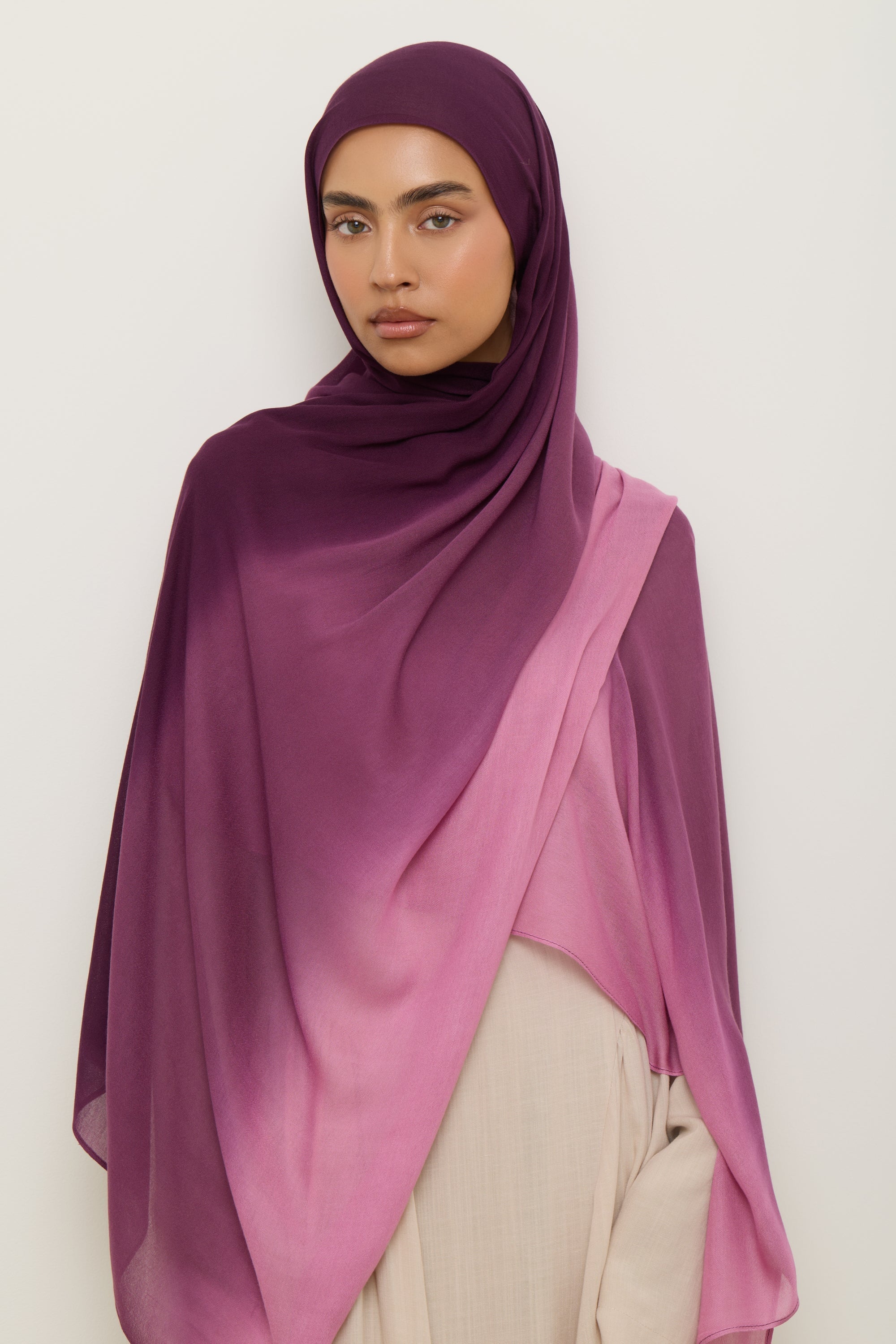 Ombre Modal Hijab - Grape Hijab Veiled 